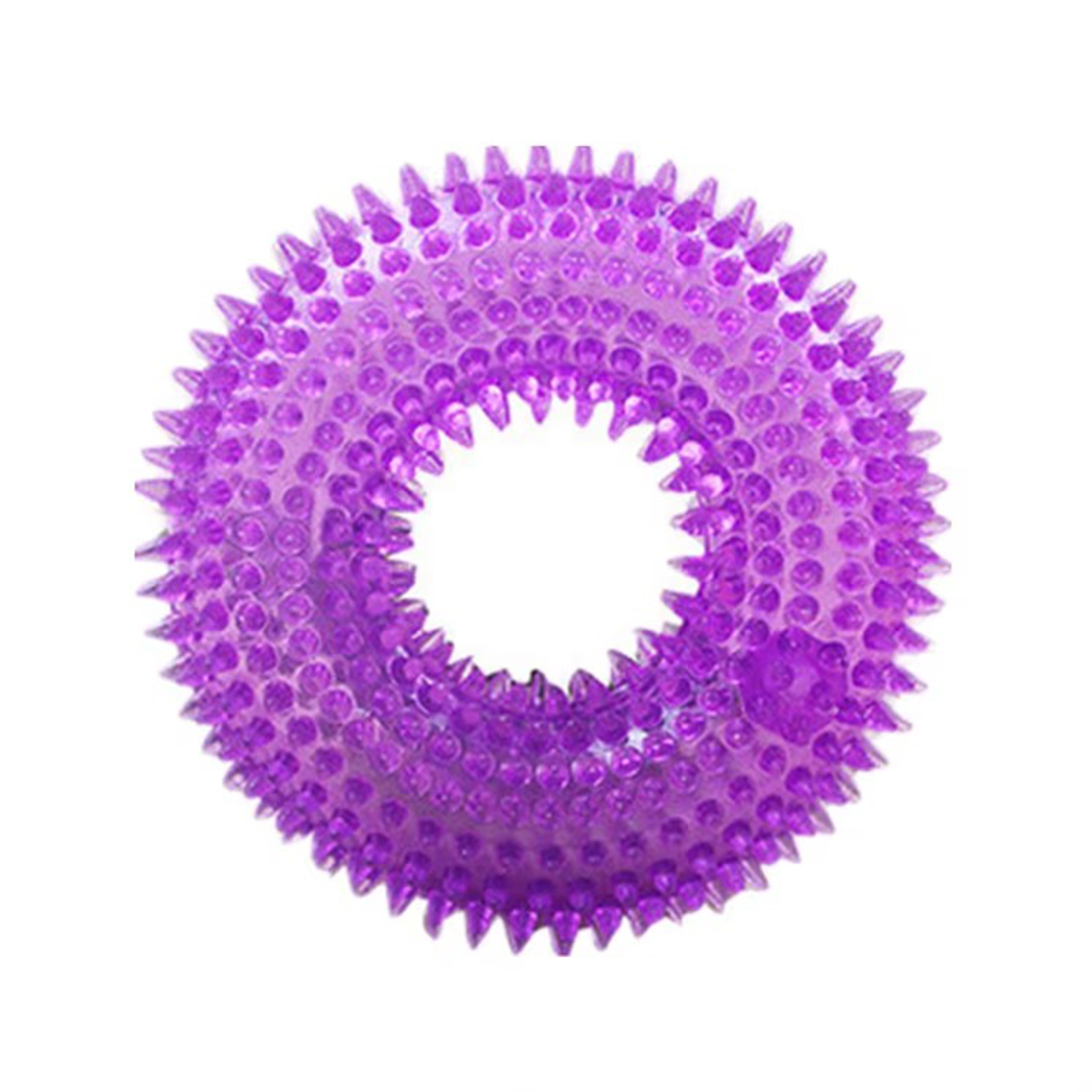 Natural TPR Rubber Dog Chew Toy Interactive Squeaky Thorn Ring For Puppy Teeth Cleaning And Grindin 8