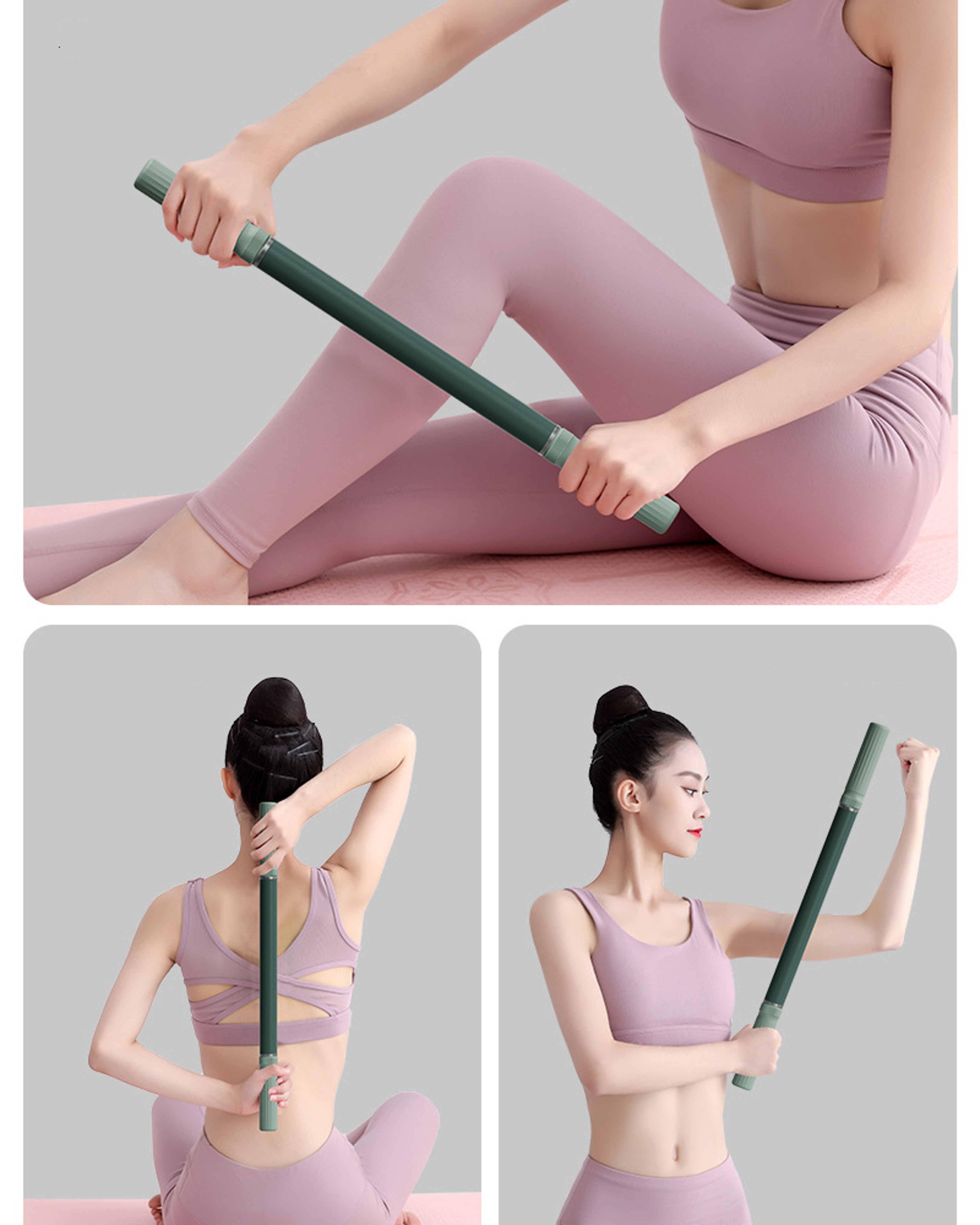 Portable Fitness Exercise Roller Yoga Stick for Full Body Stretching and Muscle Recovery – view 5