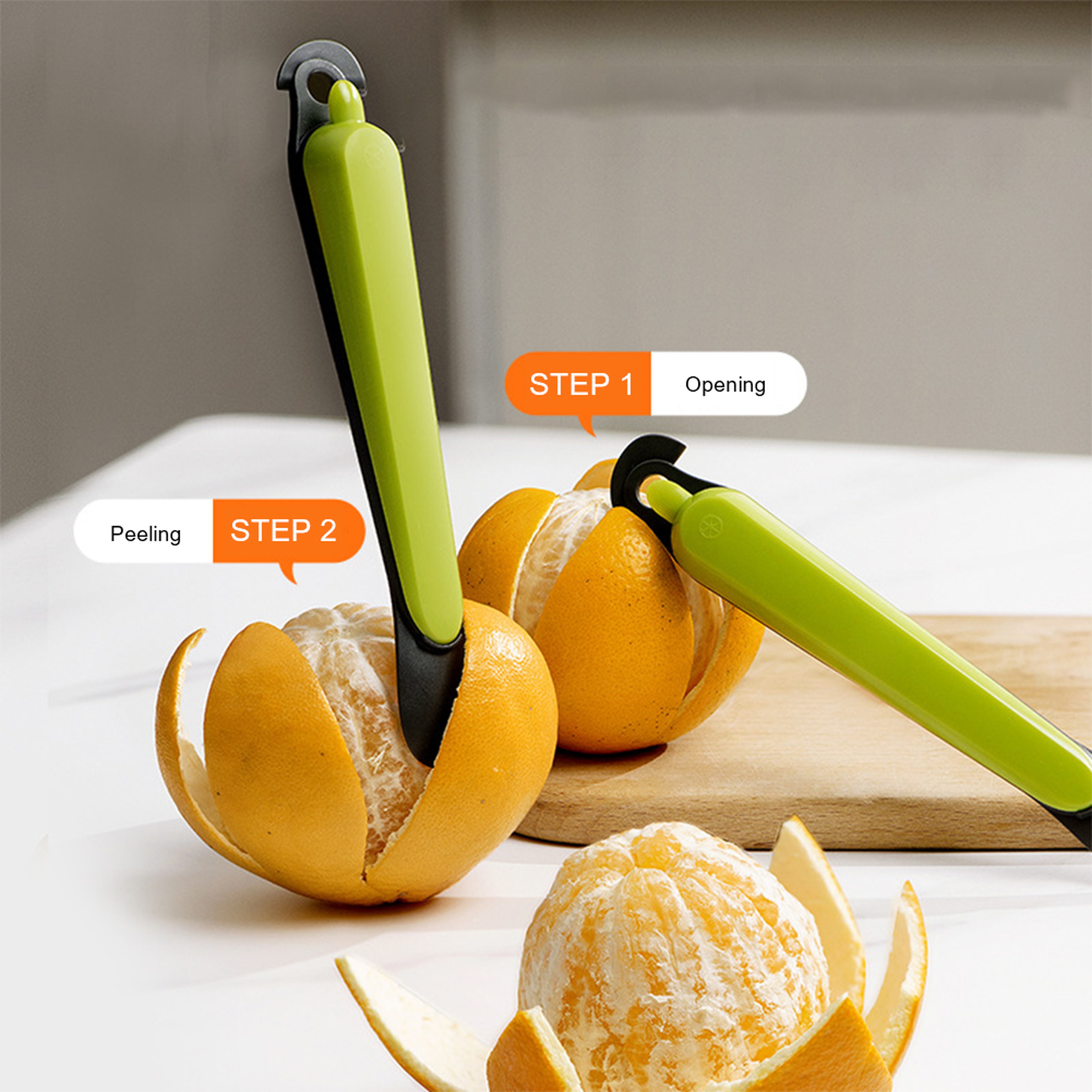 Orange Peeler Stripper Device, Multifunctional Peeling Knife for Grapefruit and Lemon - Kitchen Tools – view 2