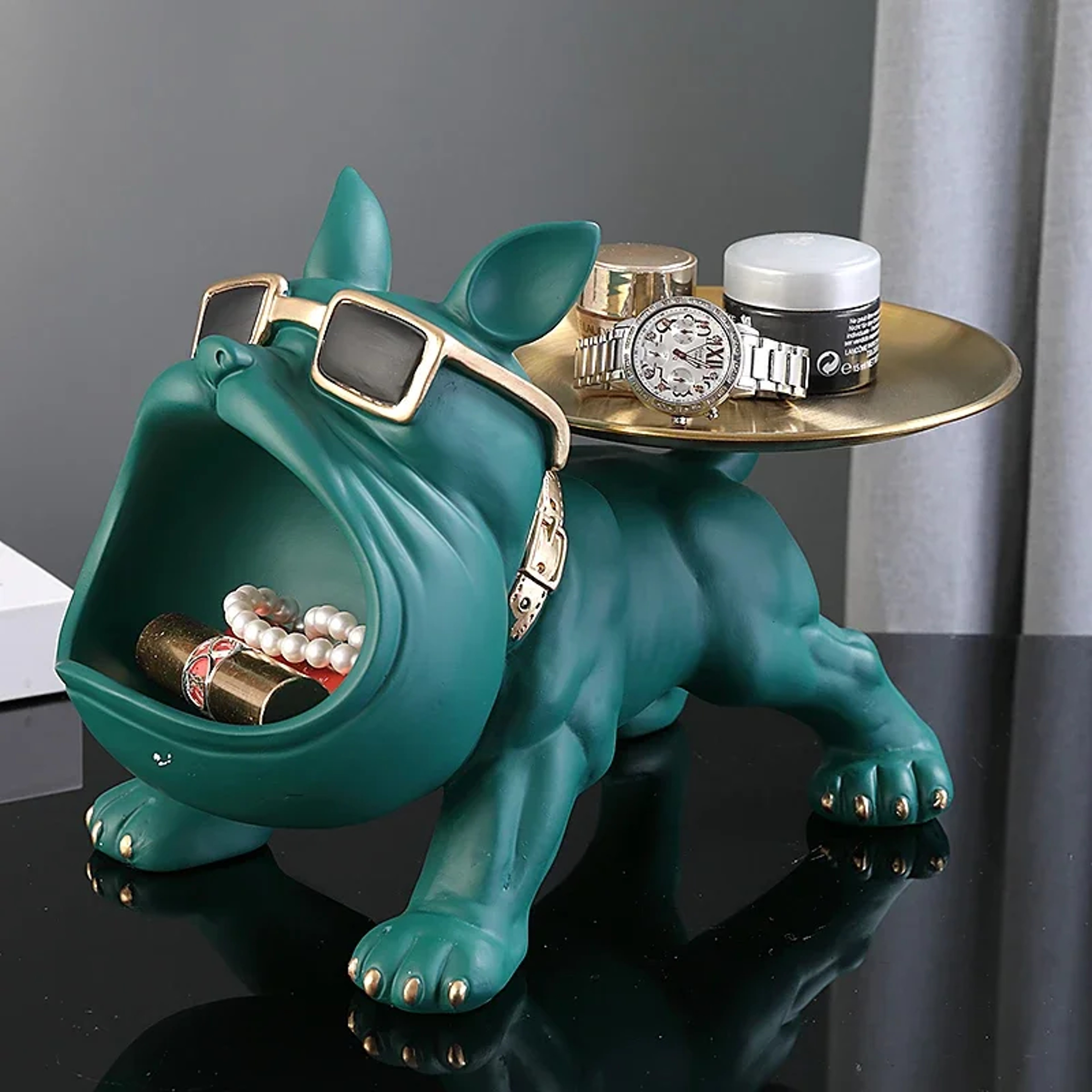 Home Decor Bulldog Sculpture Animal Ornament Key Storage Figurine 2