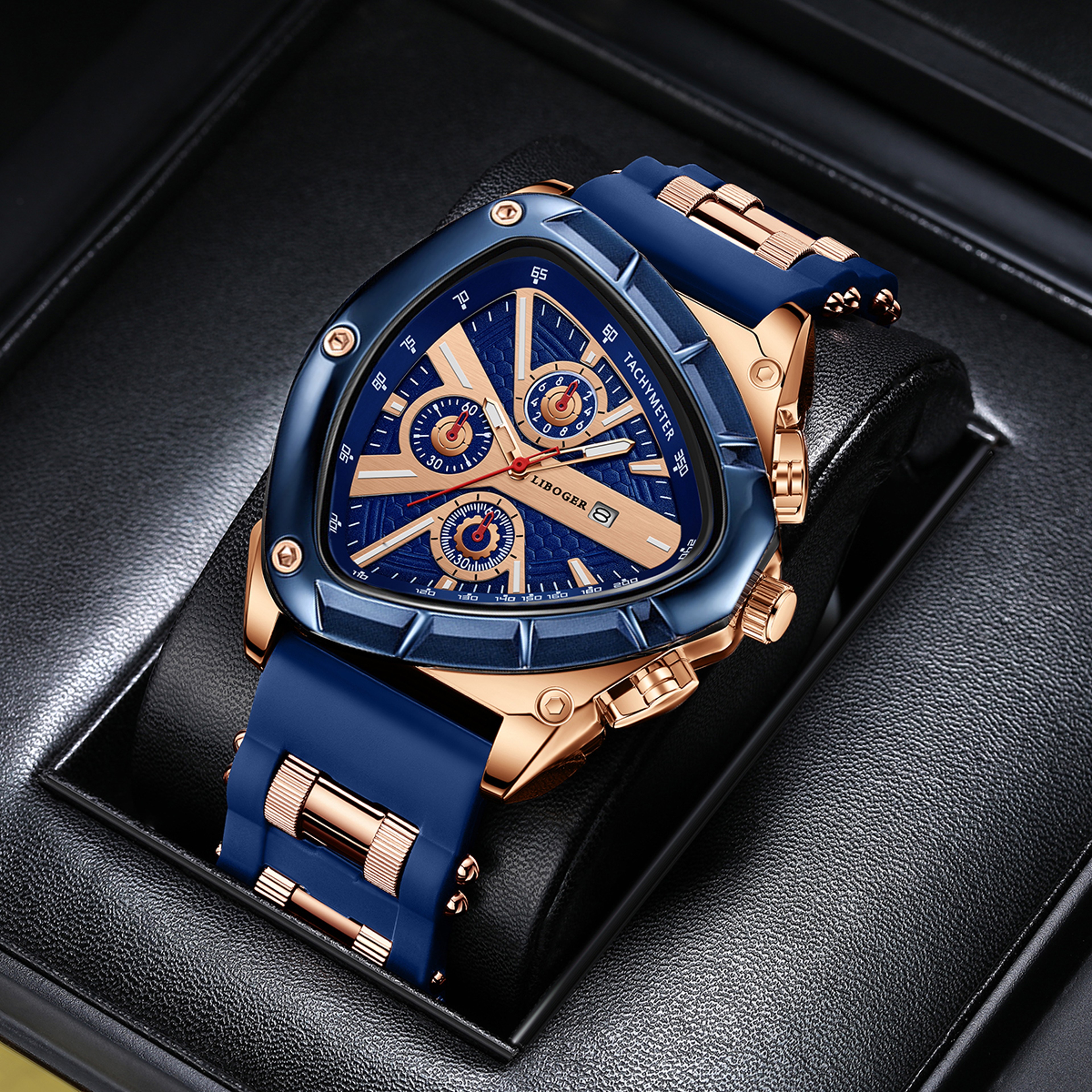 High Quality Silicone Strap Watch Unique Sports Men Auto Date Quartz Wristwatch New Design Gift For 0