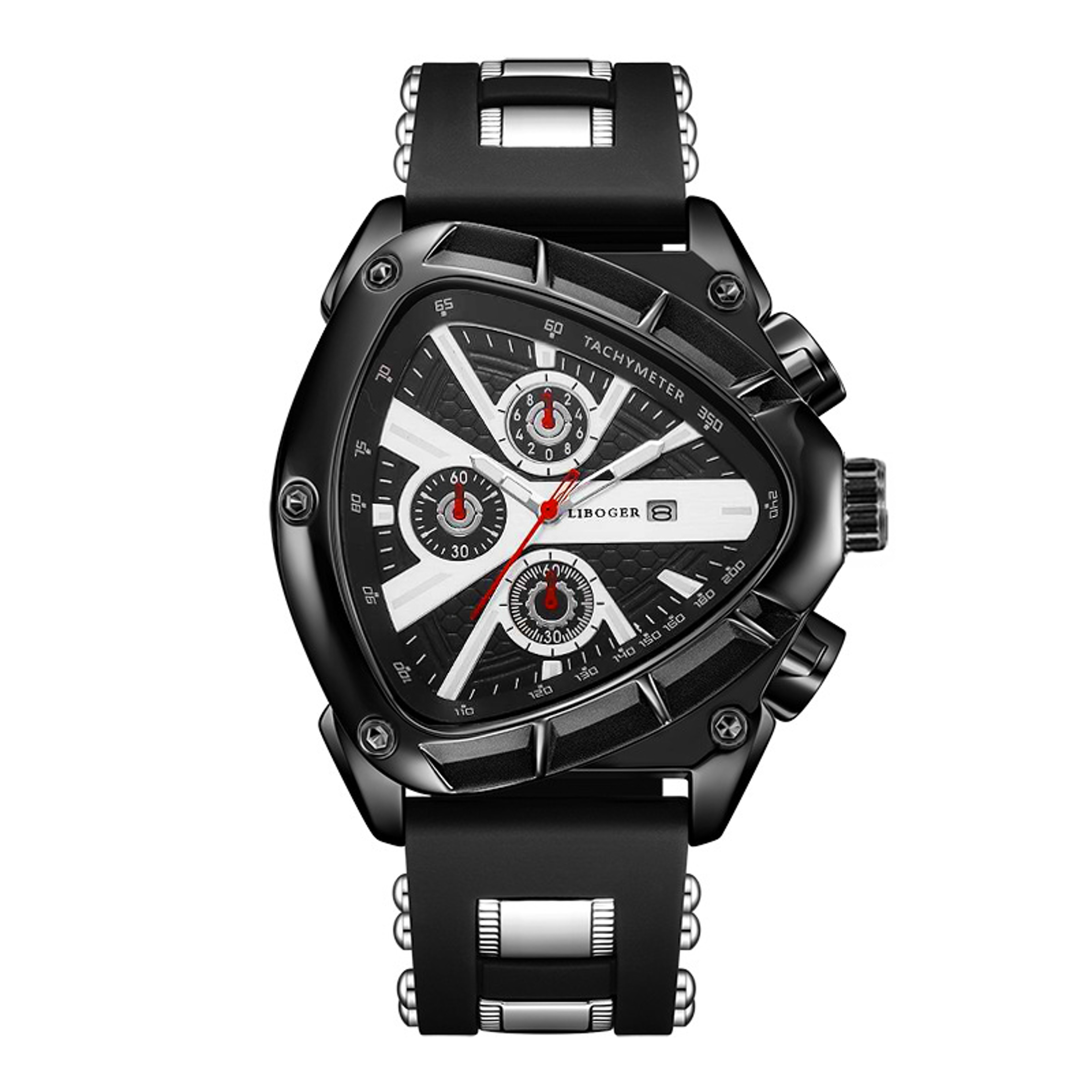 High Quality Silicone Strap Watch Unique Sports Men Auto Date Quartz Wristwatch New Design Gift For 3
