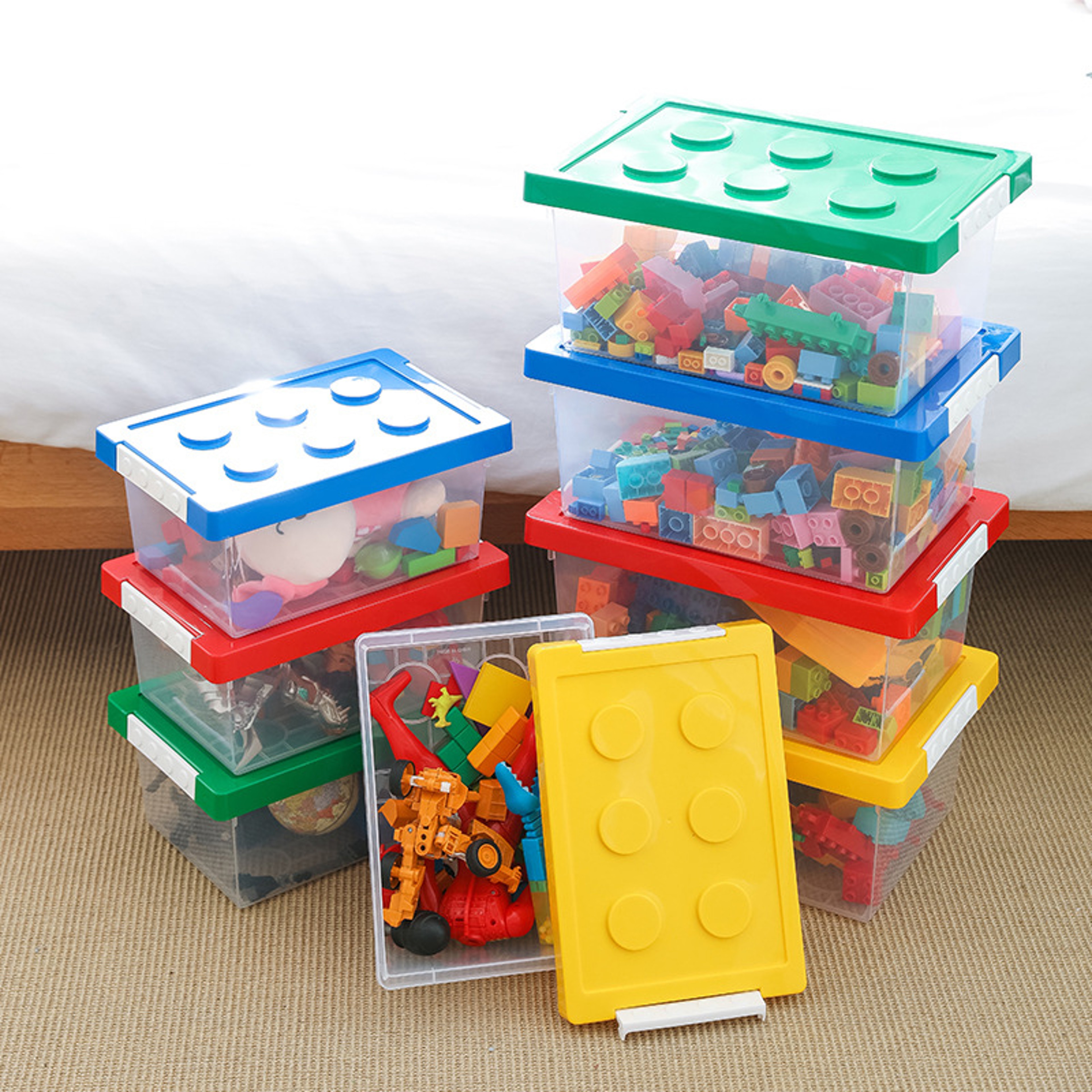 Stackable Kids Toy Organizer, Building Block Storage Box, Block Case Container, Stationary Holder, Sundries Snack Box – view 2