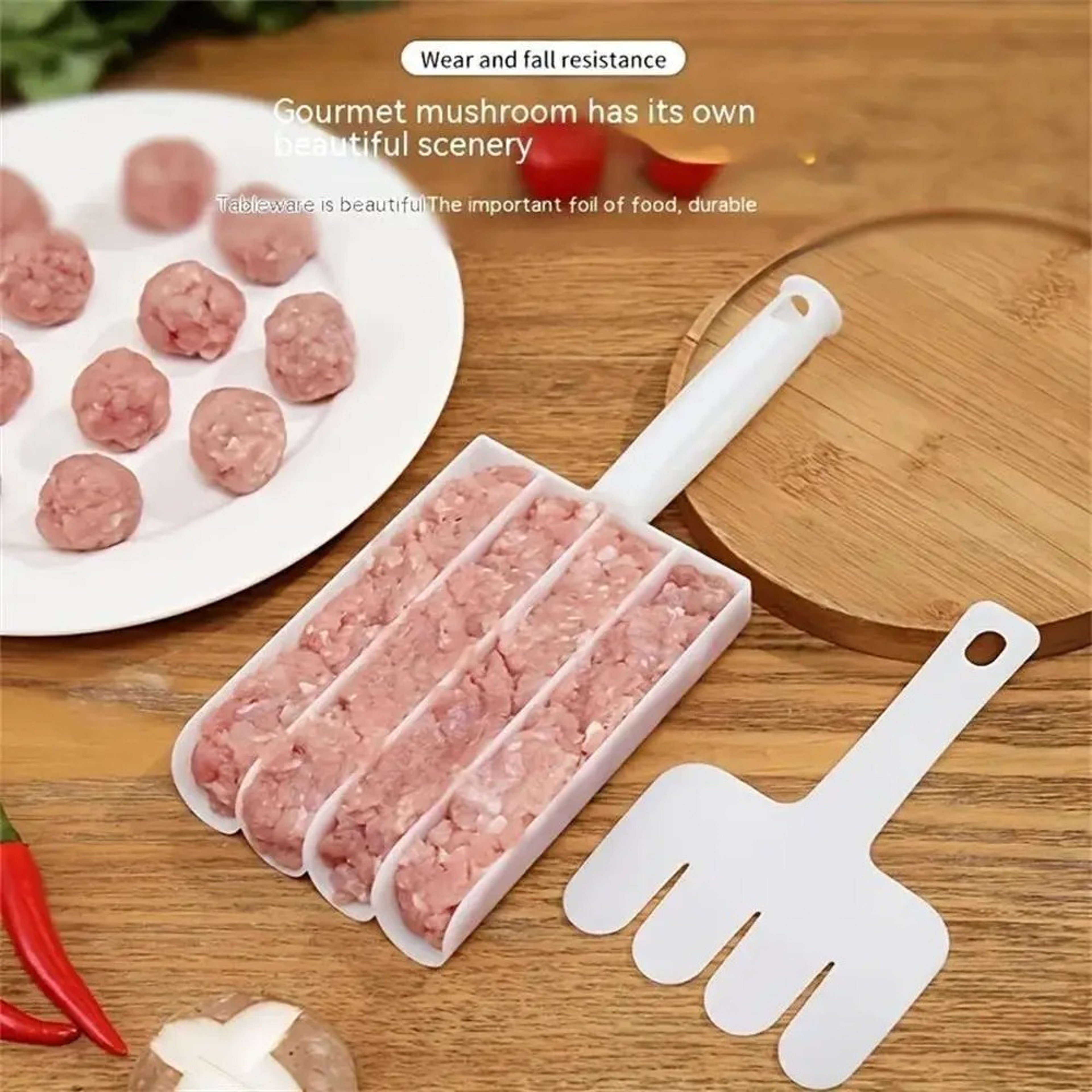 Fish Meatball Mold, Plastic Kitchen Rice Ball Maker, Dumplings Filling Tool – view 3