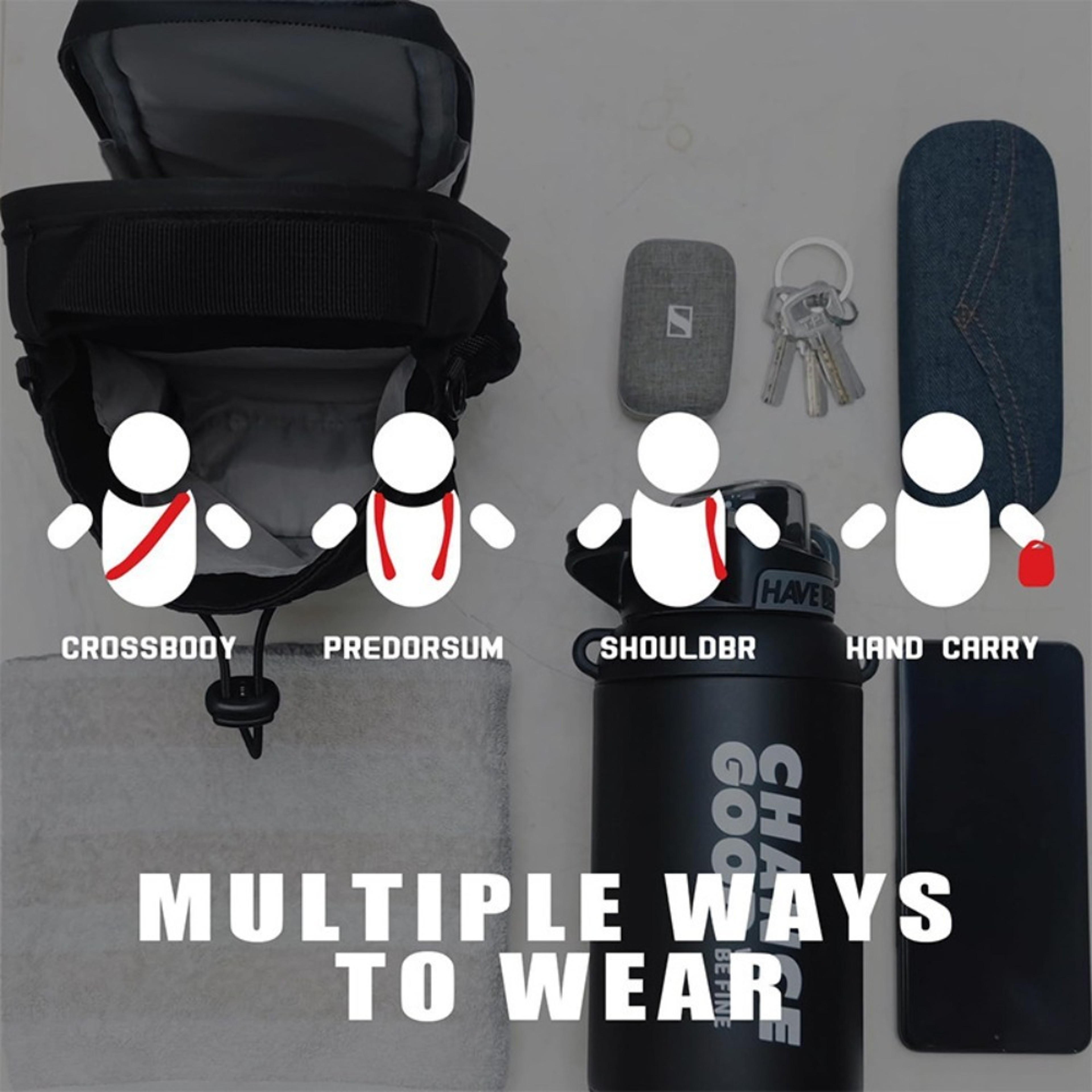Portable Fitness Storage Gym Bag with Super Strong Magnetic for Water Bottle, Phone, Sports Accessories – view 6
