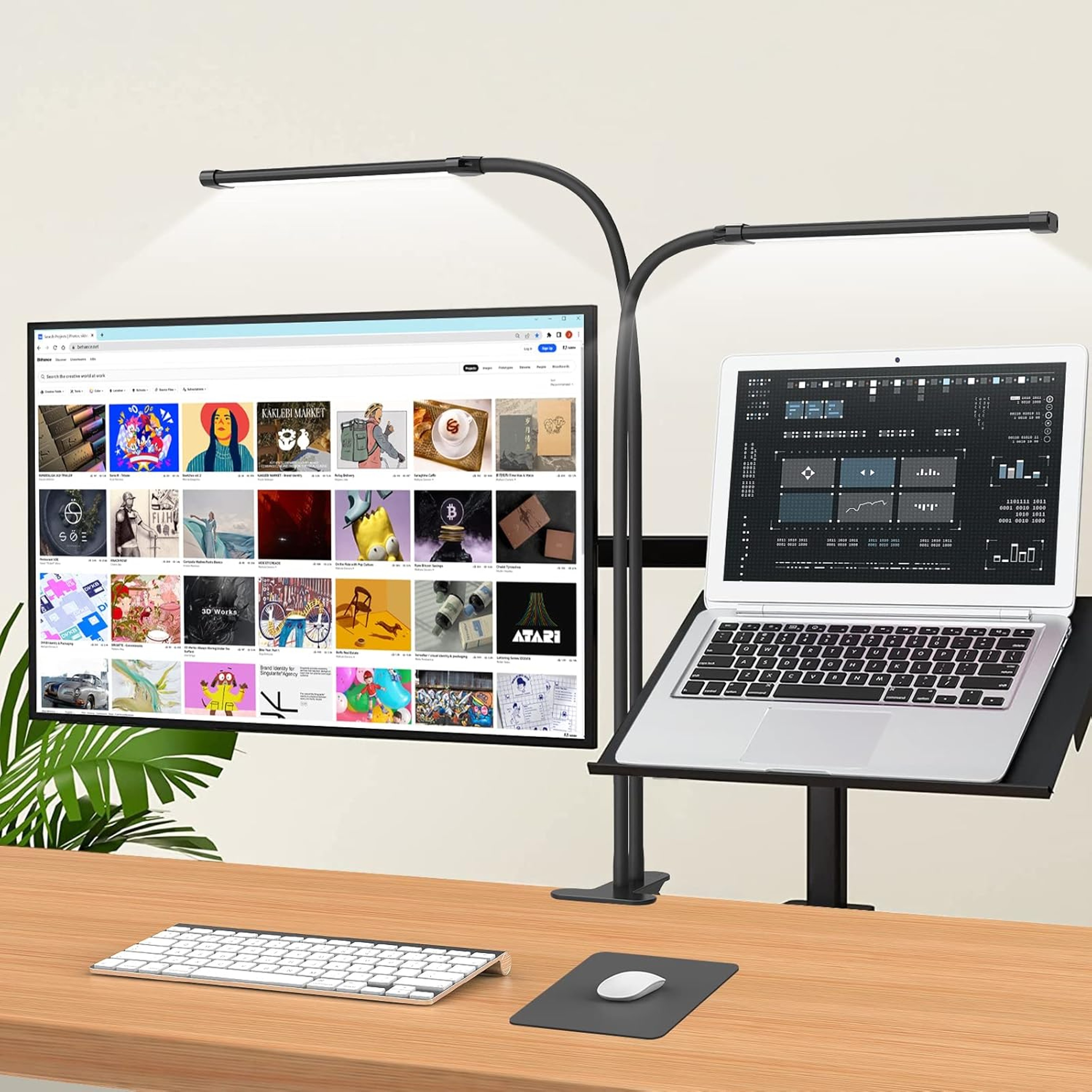 Clip-on Desk Lamp for Study, Lighting Modes, Flexible Gooseneck, Eye-Care Reading Lamp, USB Powered with Brightness – view 1