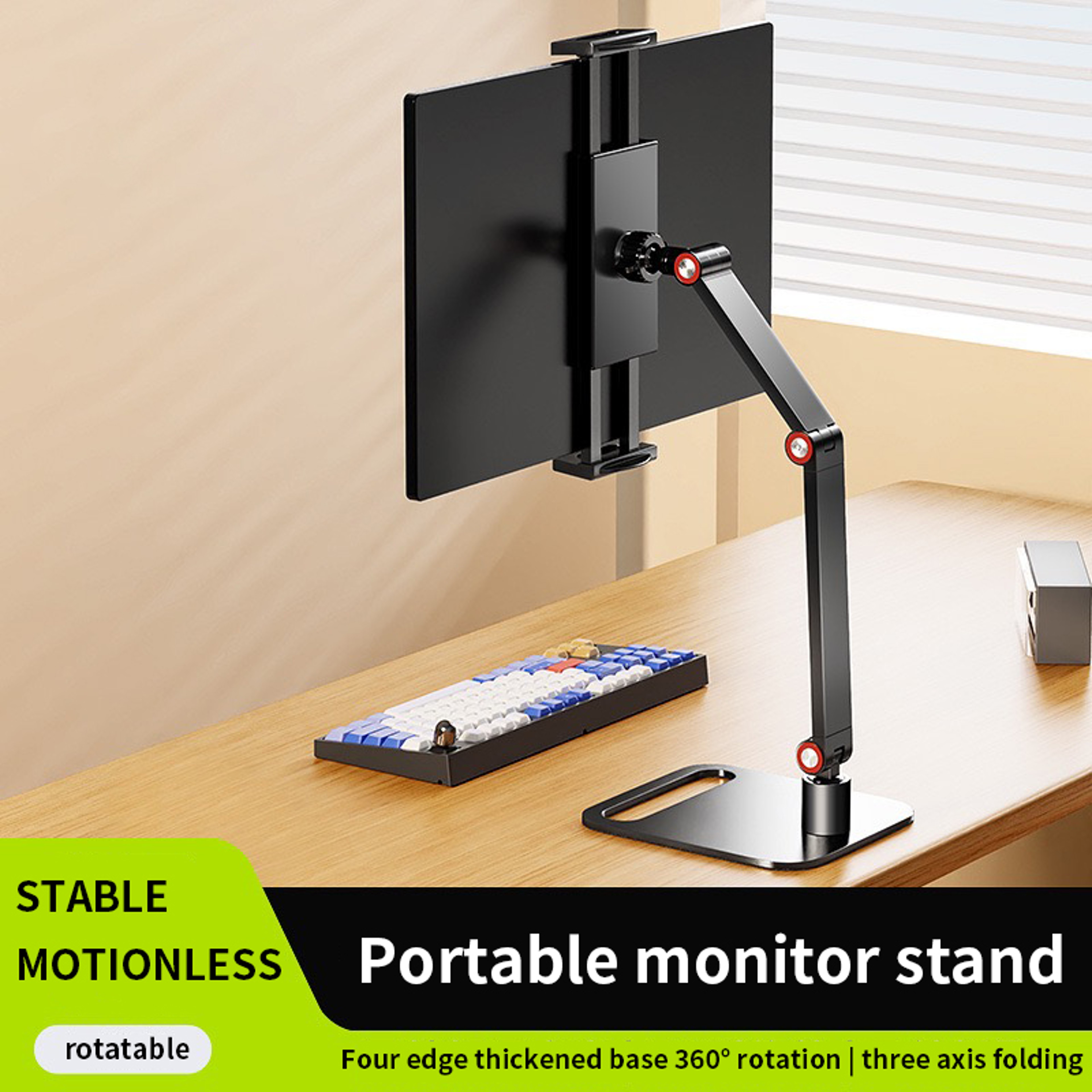 Adjustable  Swivel Monitor Stand Tablet Clamp Holder Compatible With 17 Tablets Portable Desktop St 0