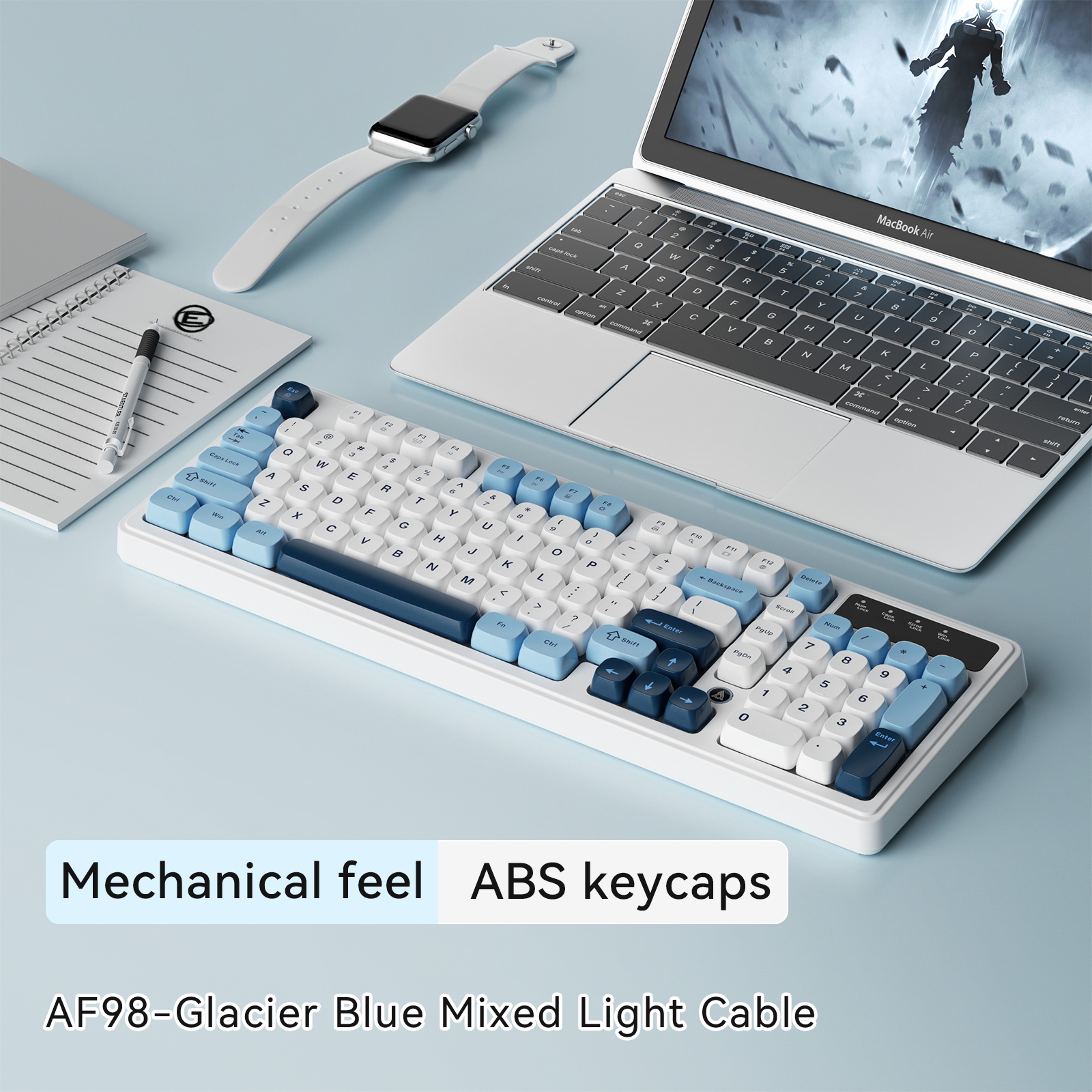 Long Battery Life Mechanical Feel RGB Wired Keyboard With Ergonomics 0