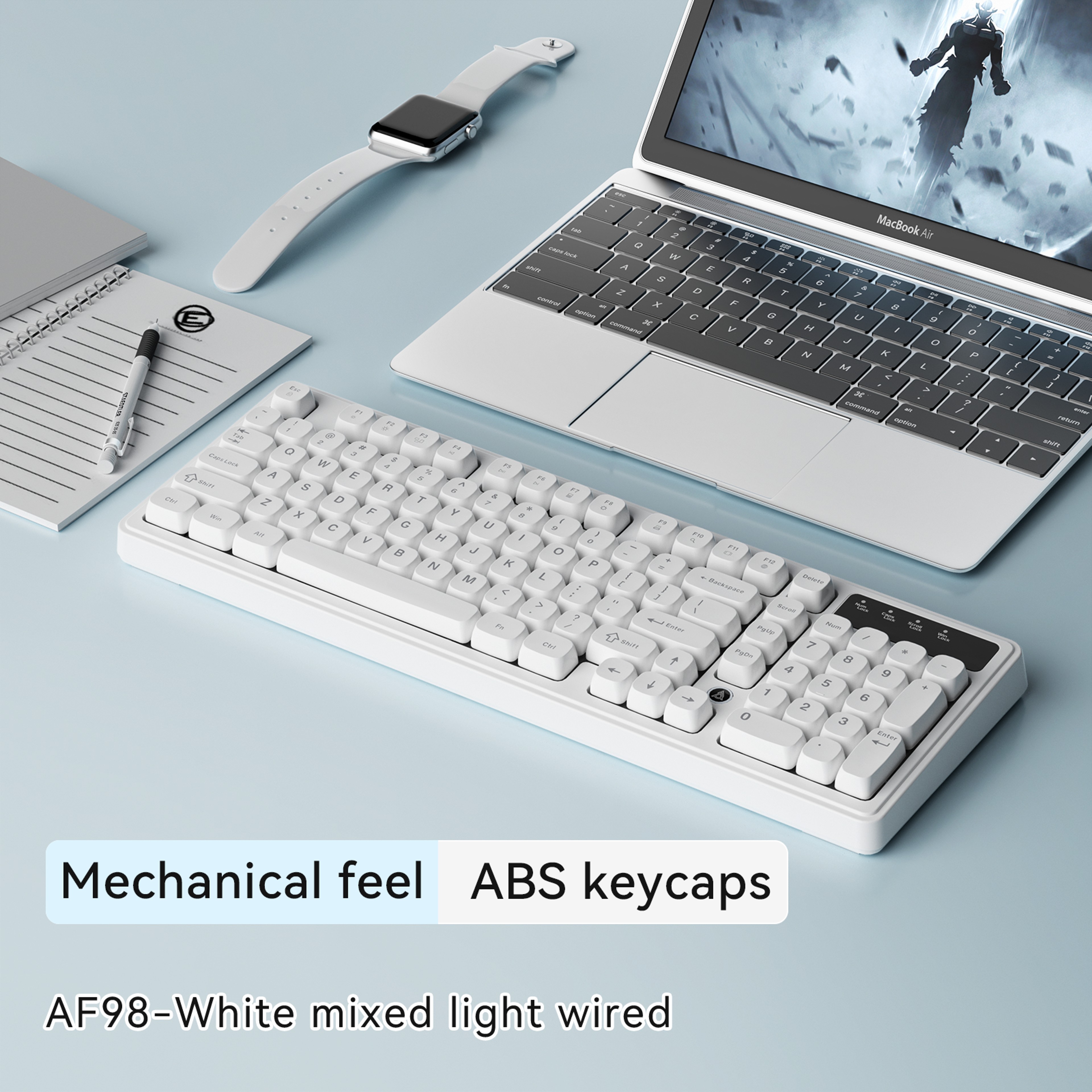 Long Battery Life Mechanical Feel RGB Wired Keyboard With Ergonomics 7