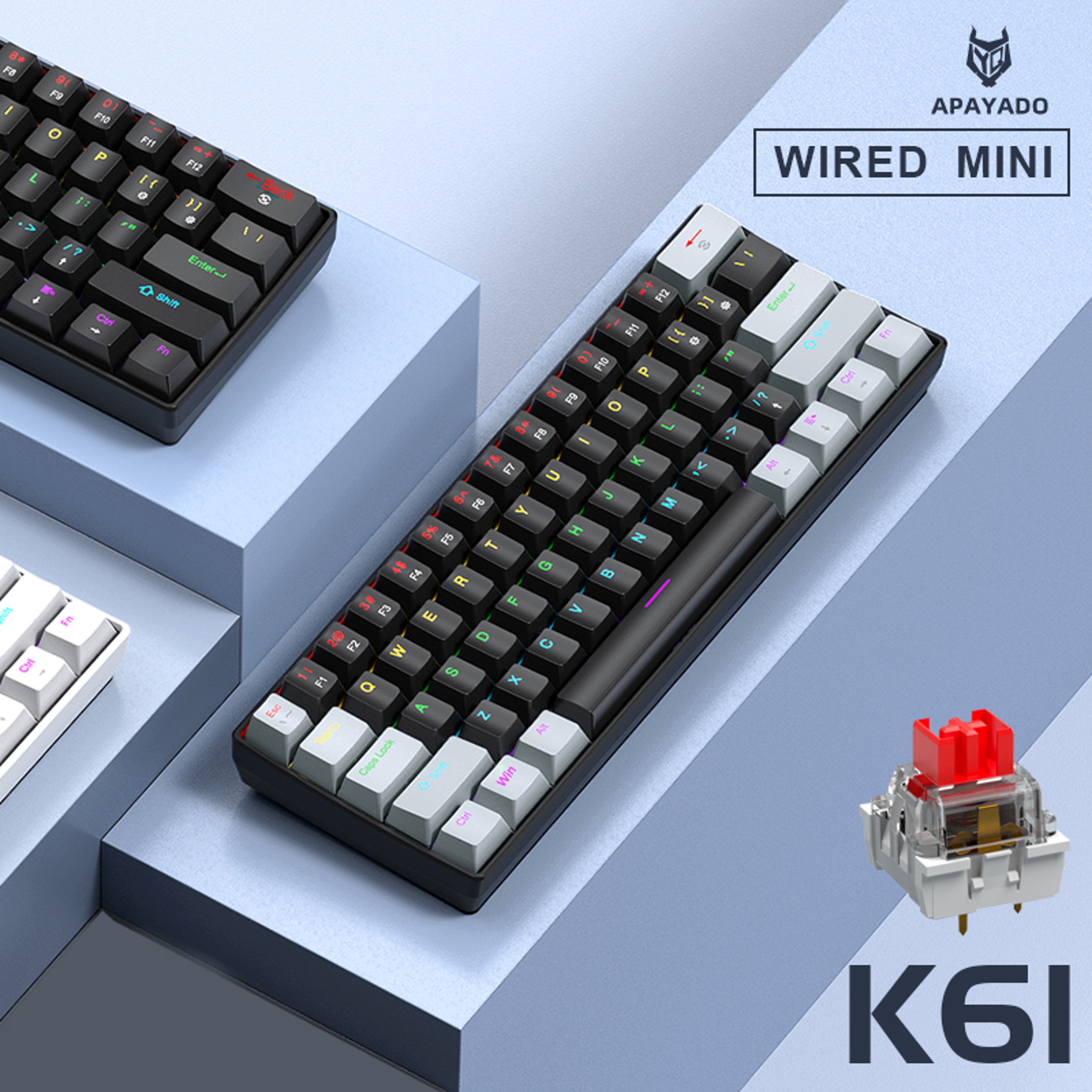 Mini Mechanical Keyboard, RGB Phantom Lighting, Wired Type-C, Blue/Red Switch, Portable Mechanical Keyboard – view 4