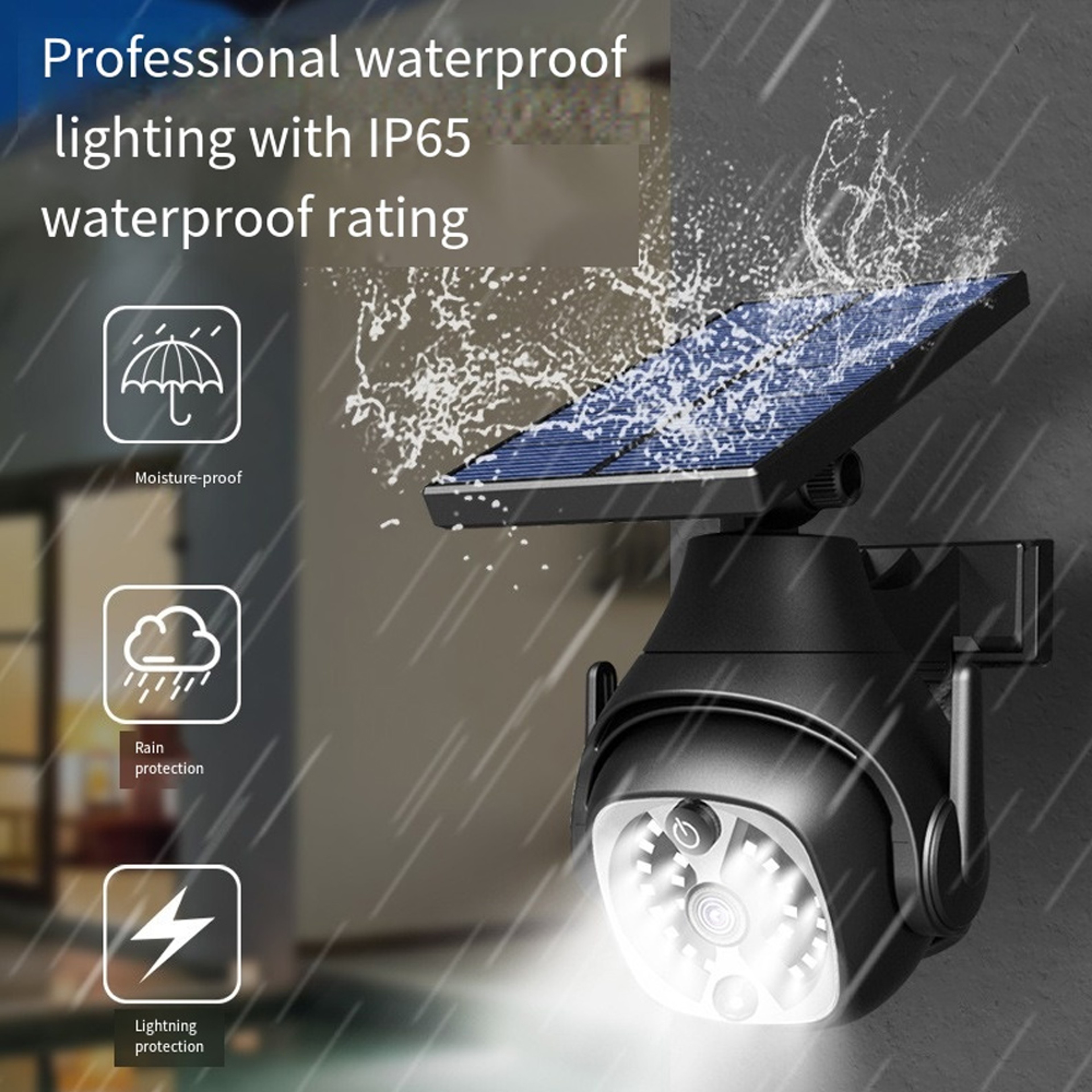Solar Wall Light With Motion Sensor Fake Security Camera Modes IP65 Waterproof Outdoor Light For Ga 2