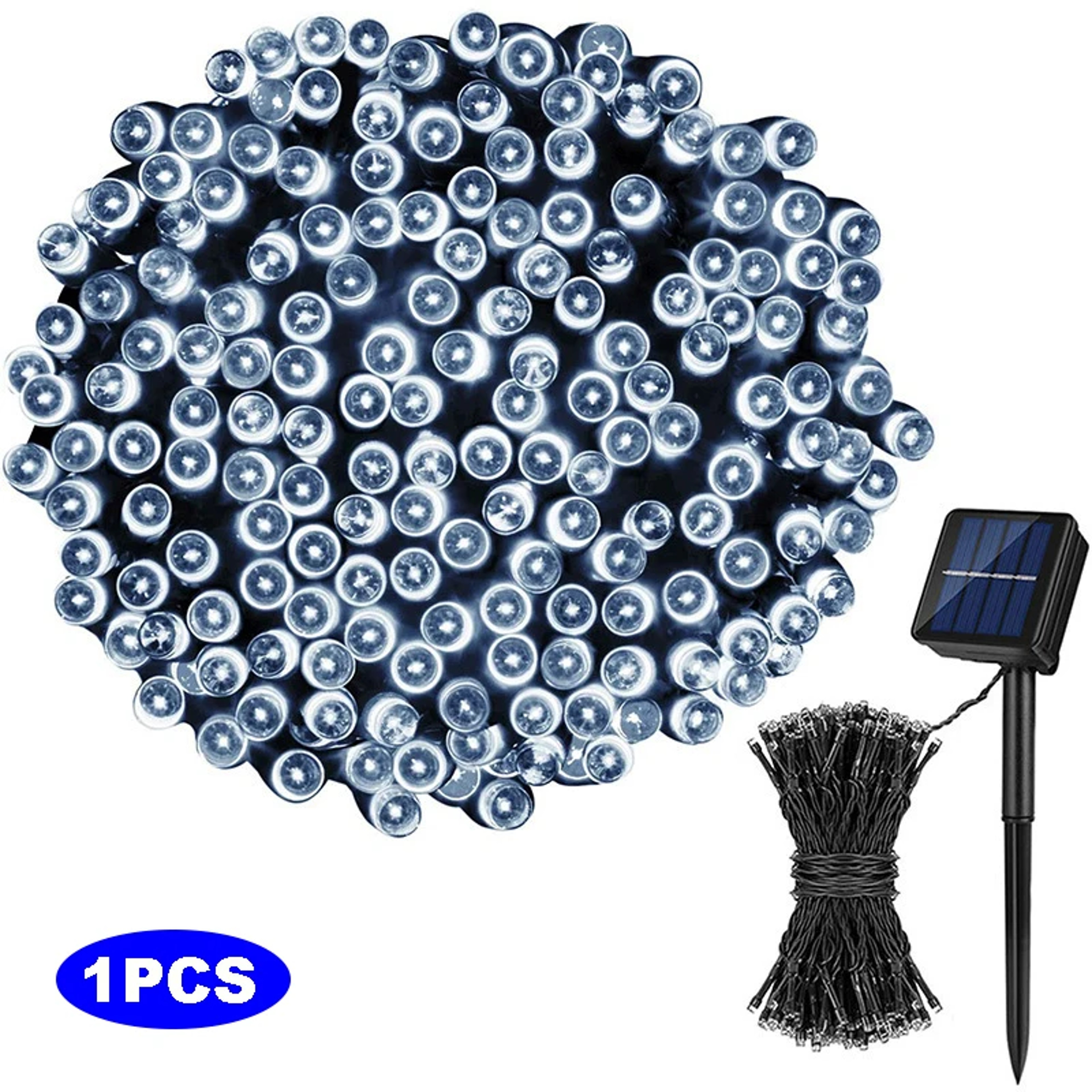 LED Solar Fairy Lights For Gardens 2Pcs Solar String Lights 8 Lighting Modes Christmas Party Decora 7