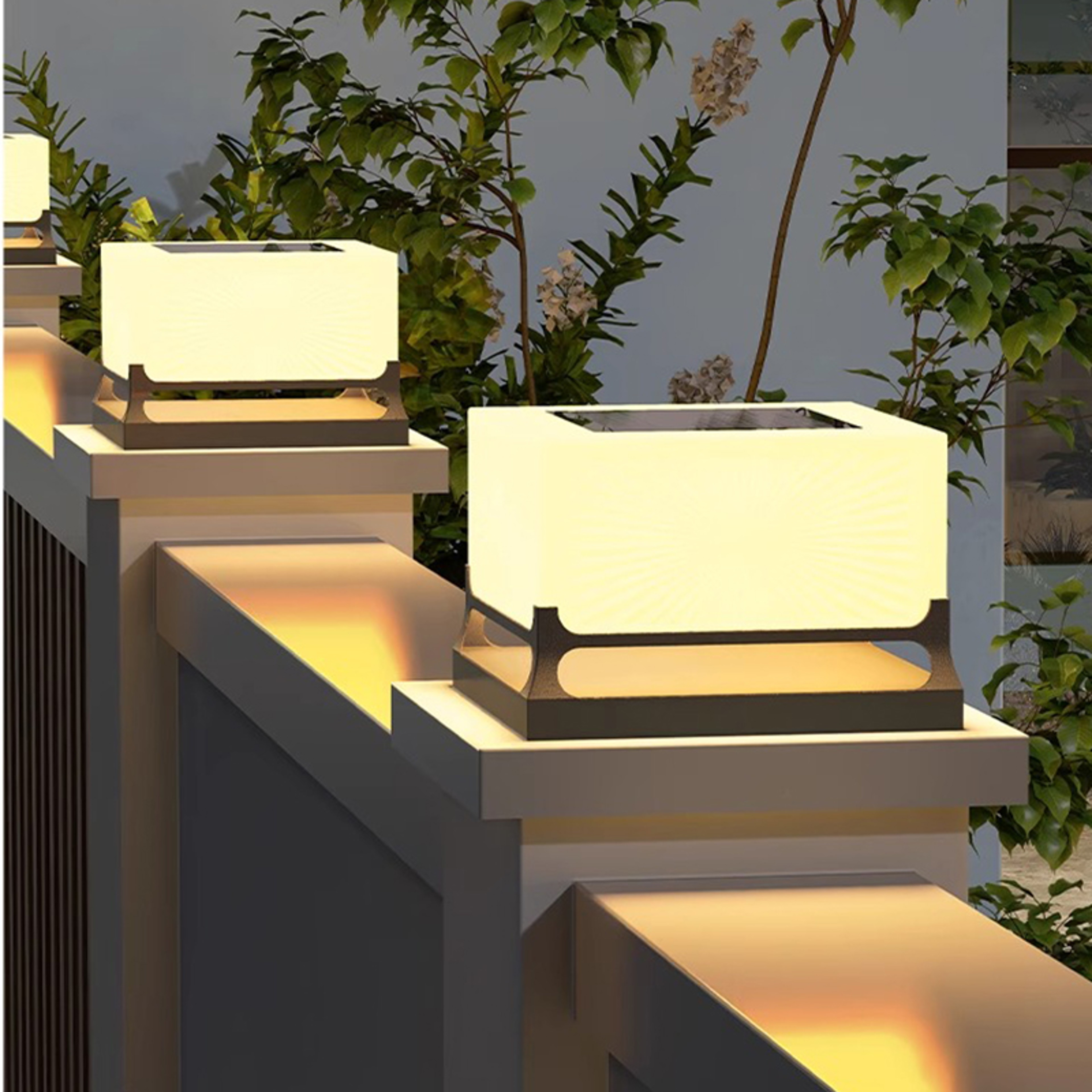 Waterproof Solar Light For Yard Patio Pathway And Door Post Modern Courtyard Pillar Light 1