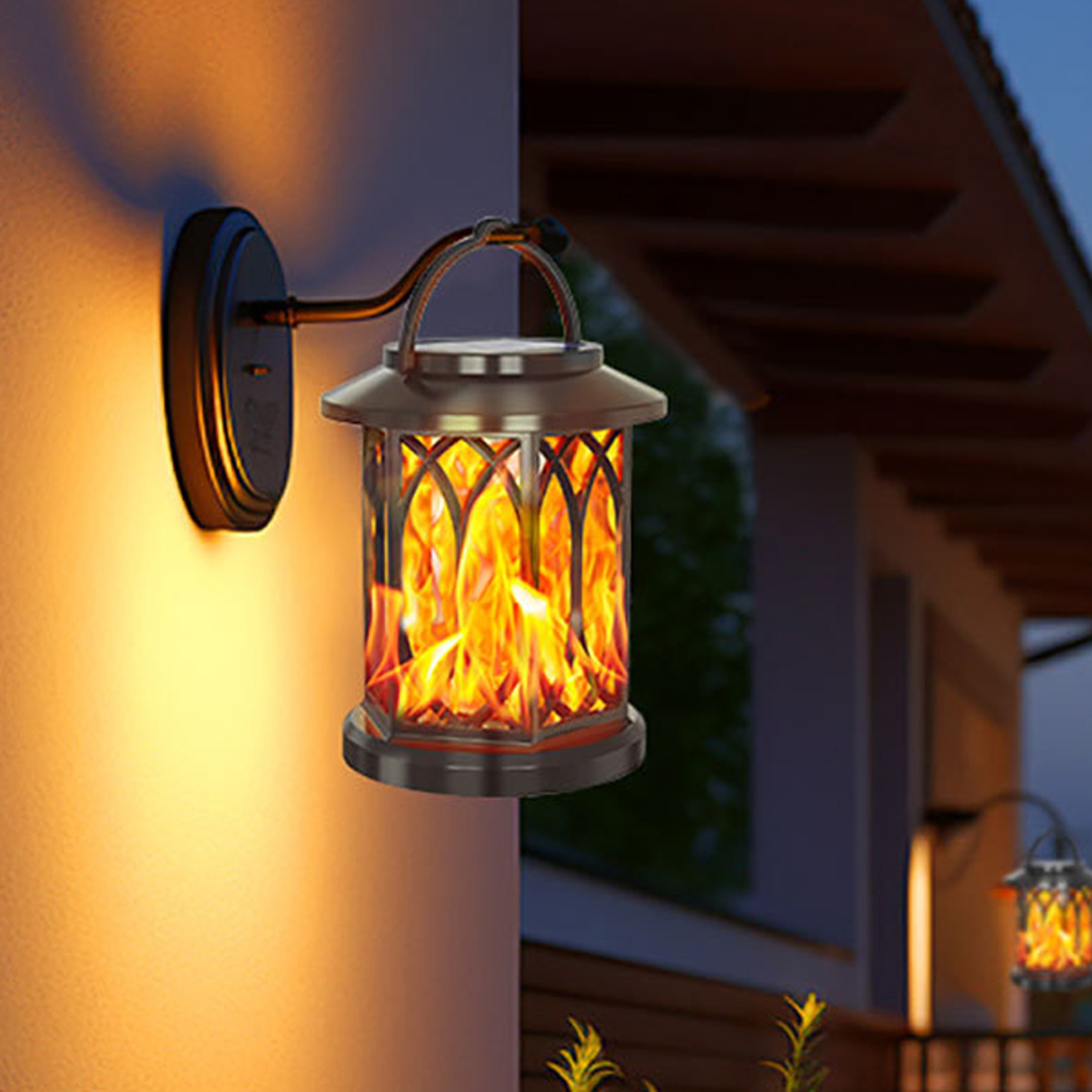 Outdoor Solar Flame Lamp Dancing Flame Solar Lantern Highpower Street Lamp For Courtyard Lights 0