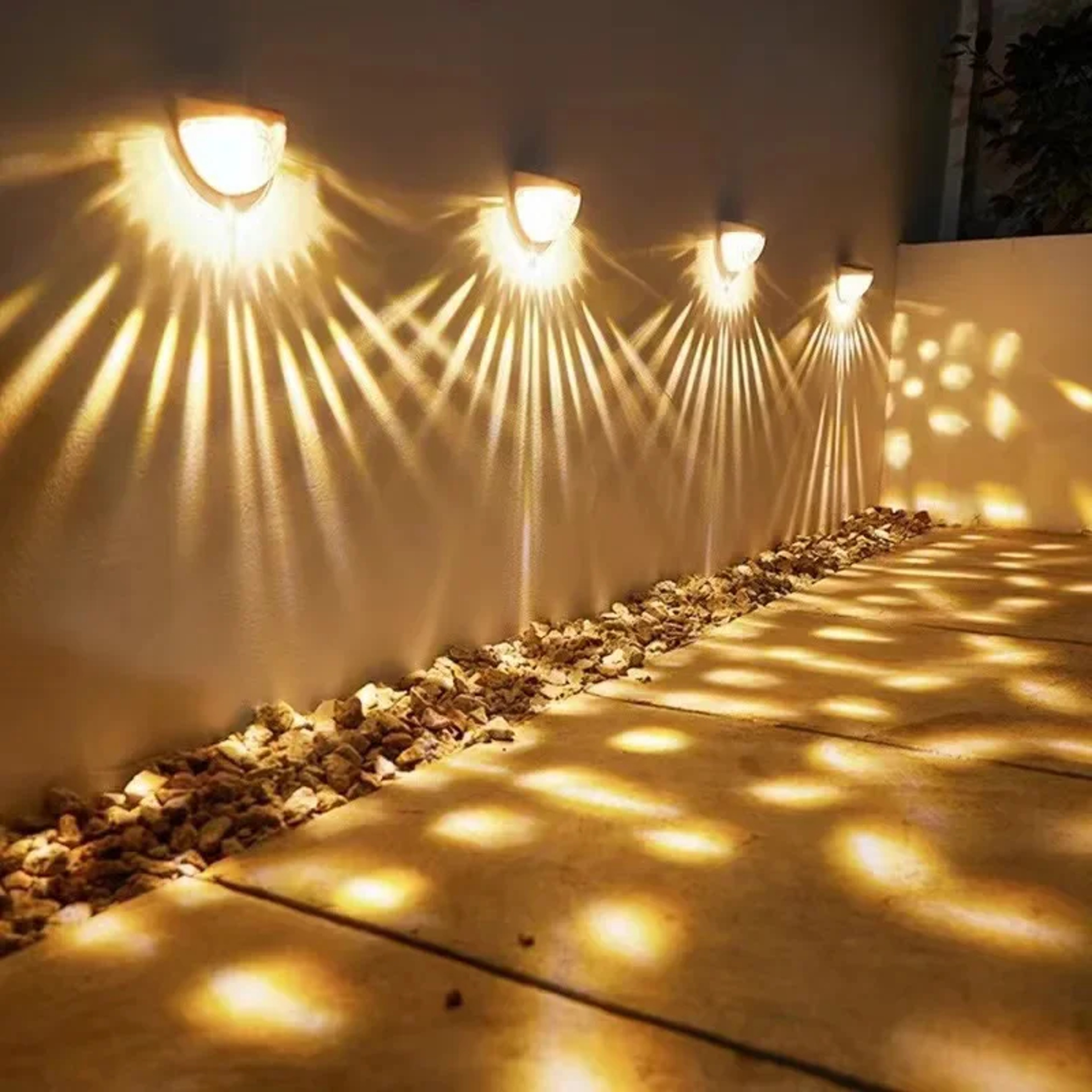 LED Solar Lights Outdoor Pack Waterproof Solar Fence Lamp Garden Energy Wall Lamps 0
