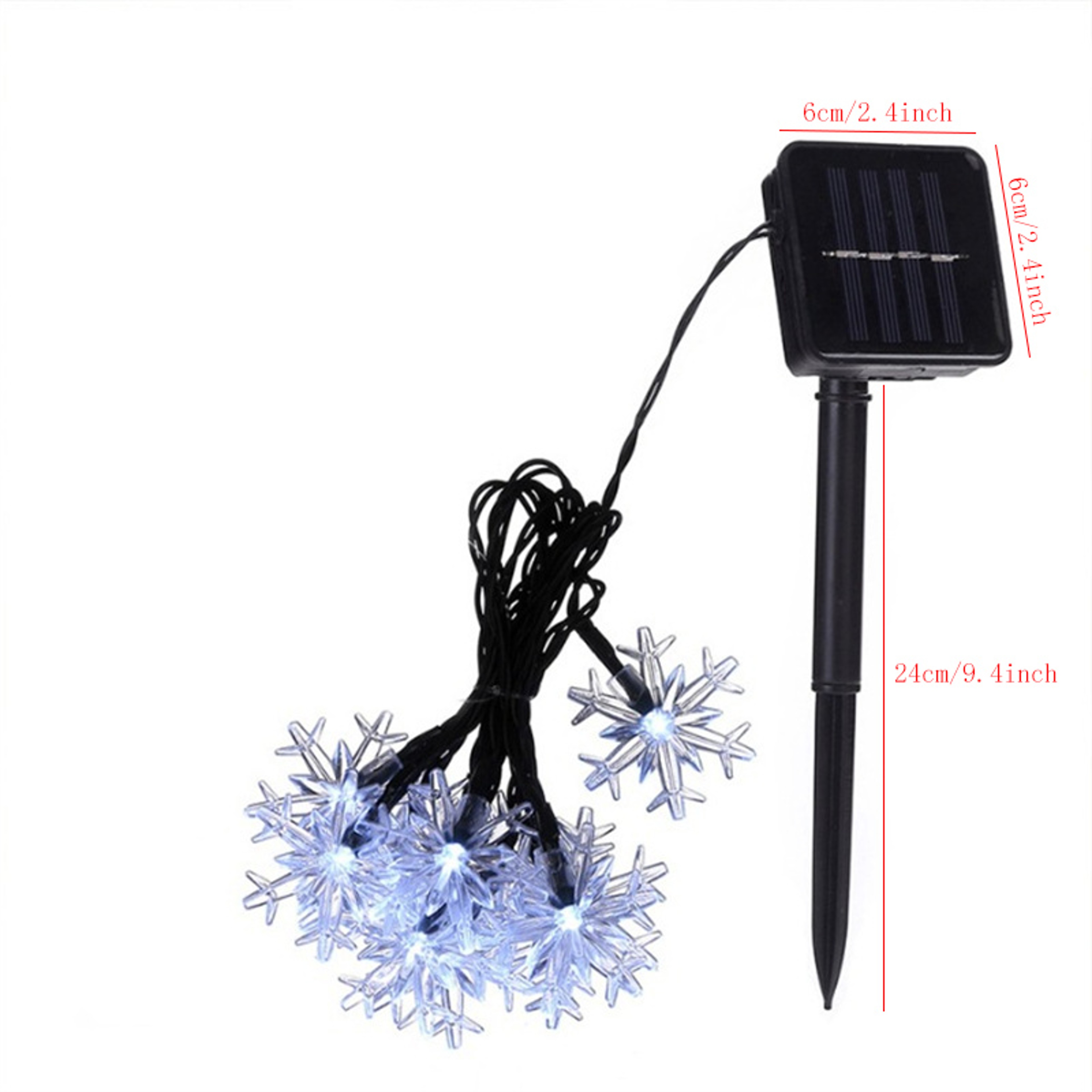 Solar Snowflake Garland Light String for Garden, Wedding & Christmas Outdoor Eave Decoration – view 4