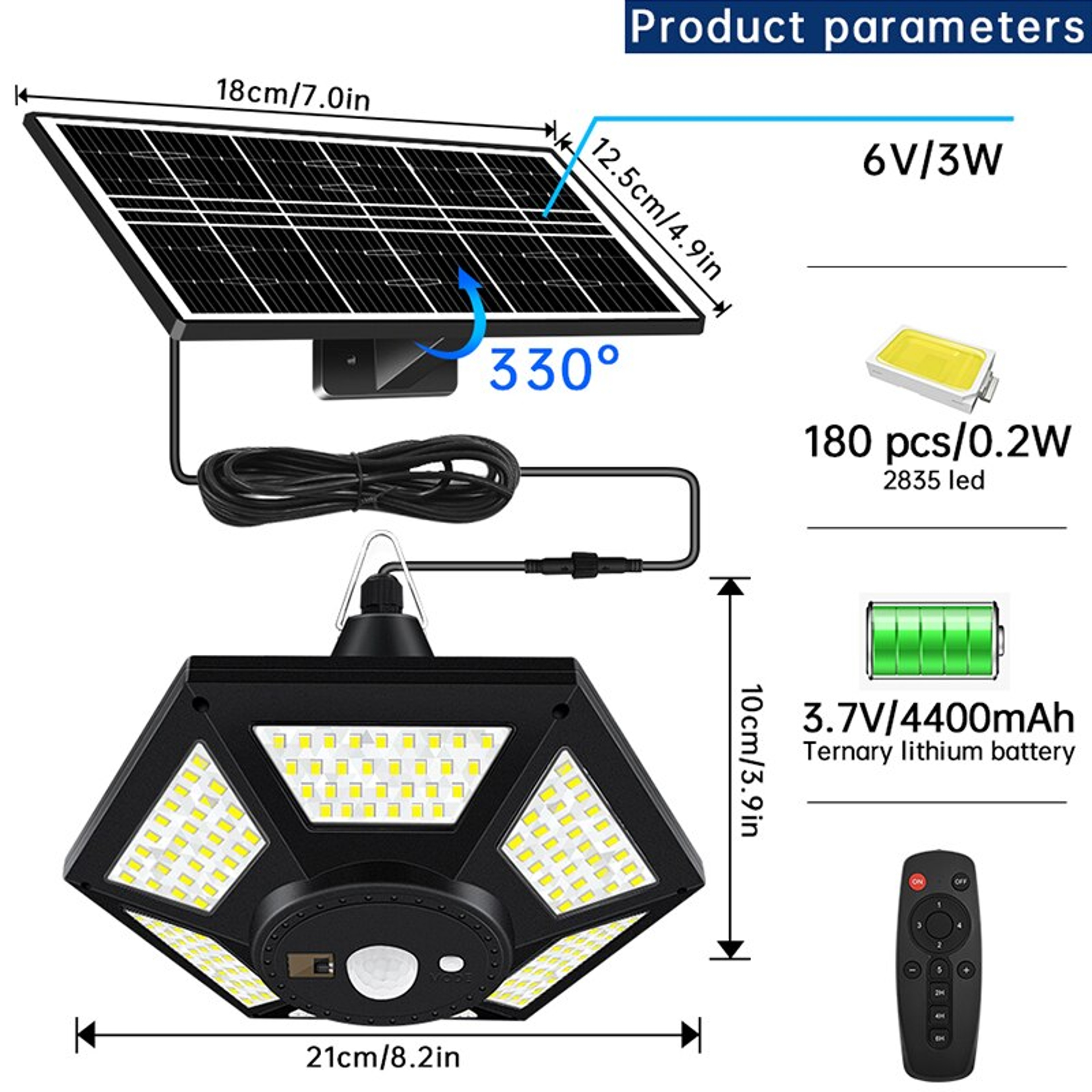 Solar Pendant LightLED Solar Lamp For Indoor Outdoor With Remote Control Waterproof Light For Barn 3