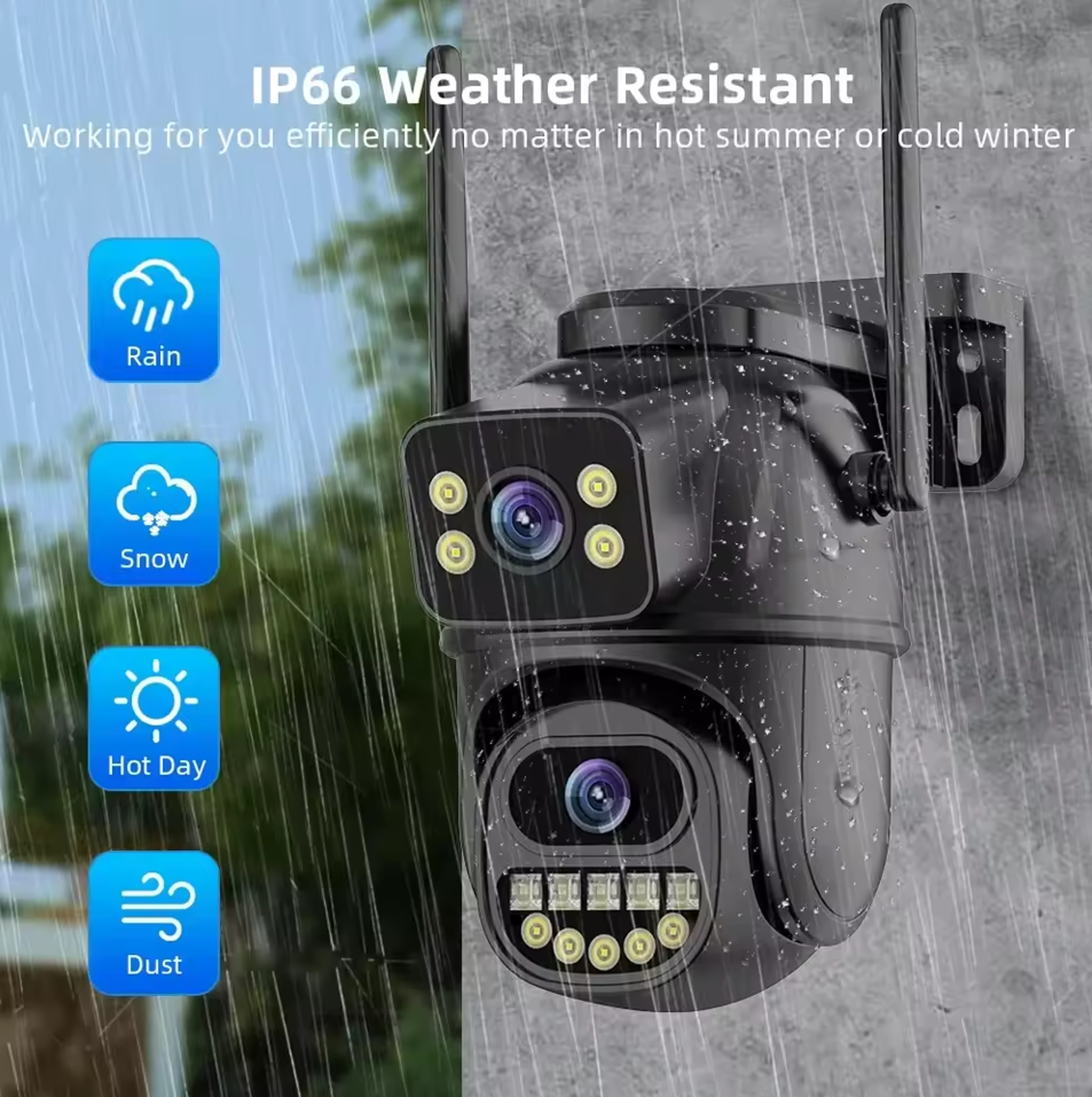 Outdoor WiFi Surveillance Camera With Dual Lens And Digital Zoom AI Human Detect 0