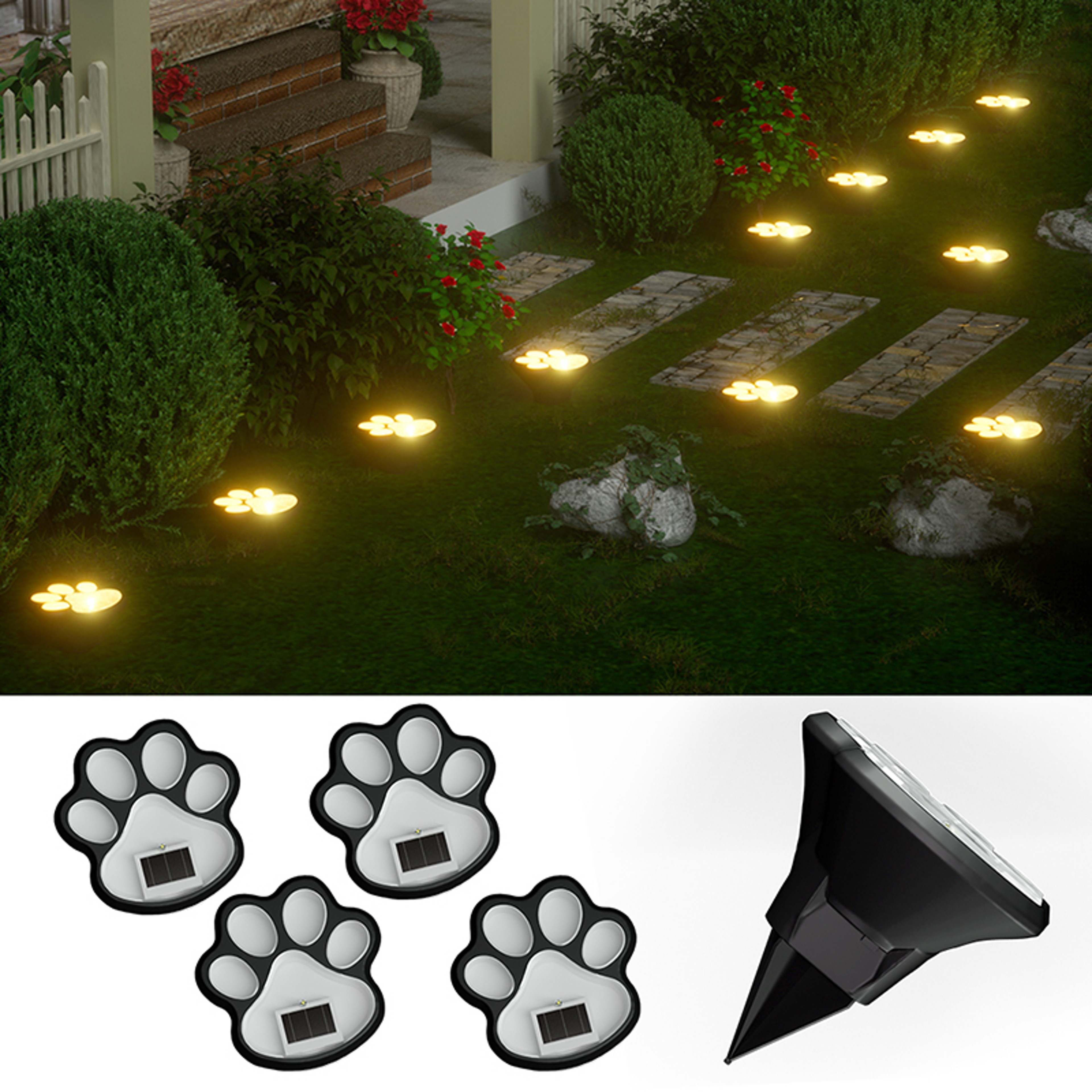 LED Energy Saving Lawn Lamp Dog Claw Solar Outdoor Light For Garden Patio And Stairway Decor 0