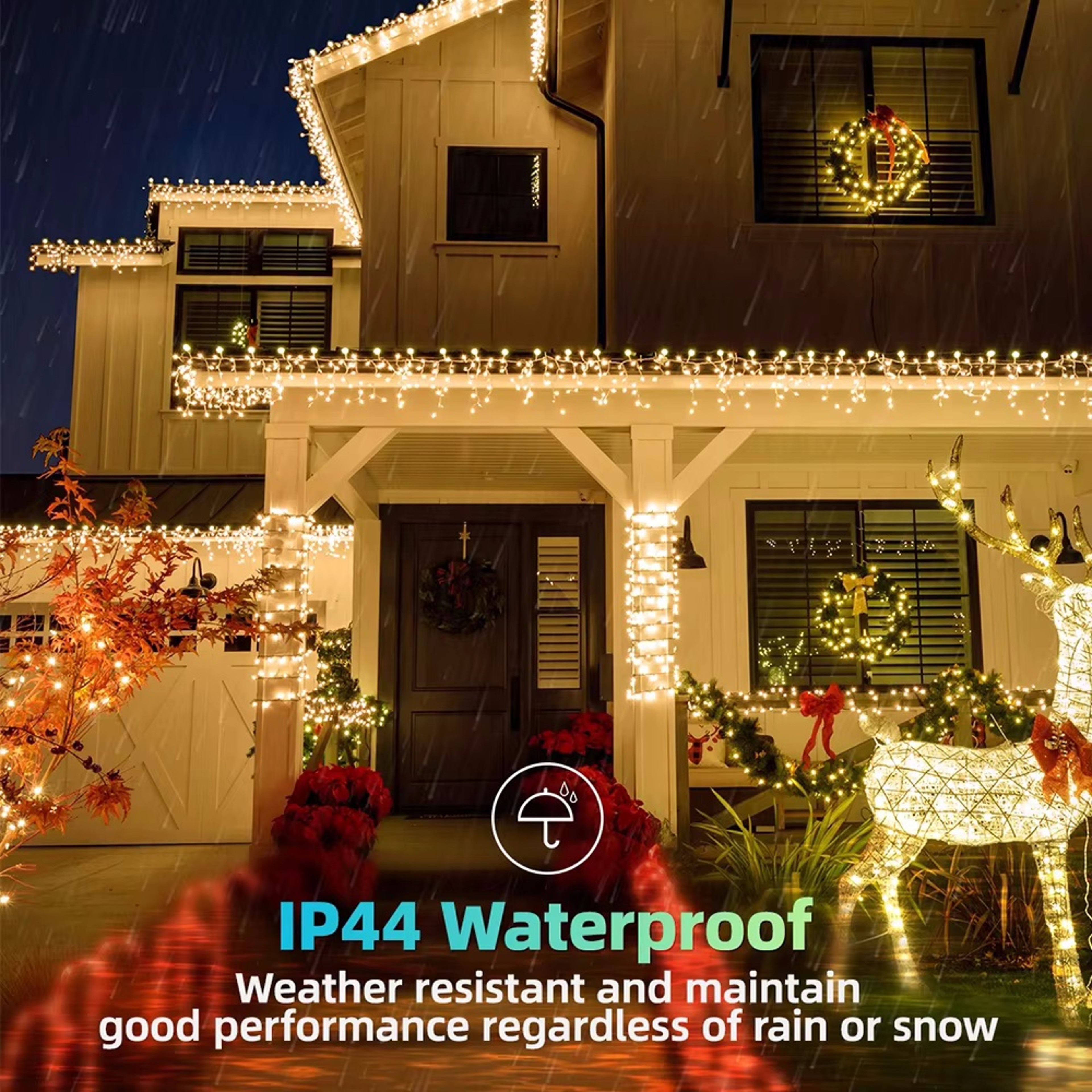 Solar LED String Lights Waterproof Outdoor Garden Fairy Twinkle Lights Christmas Party Decor IP65 W 1
