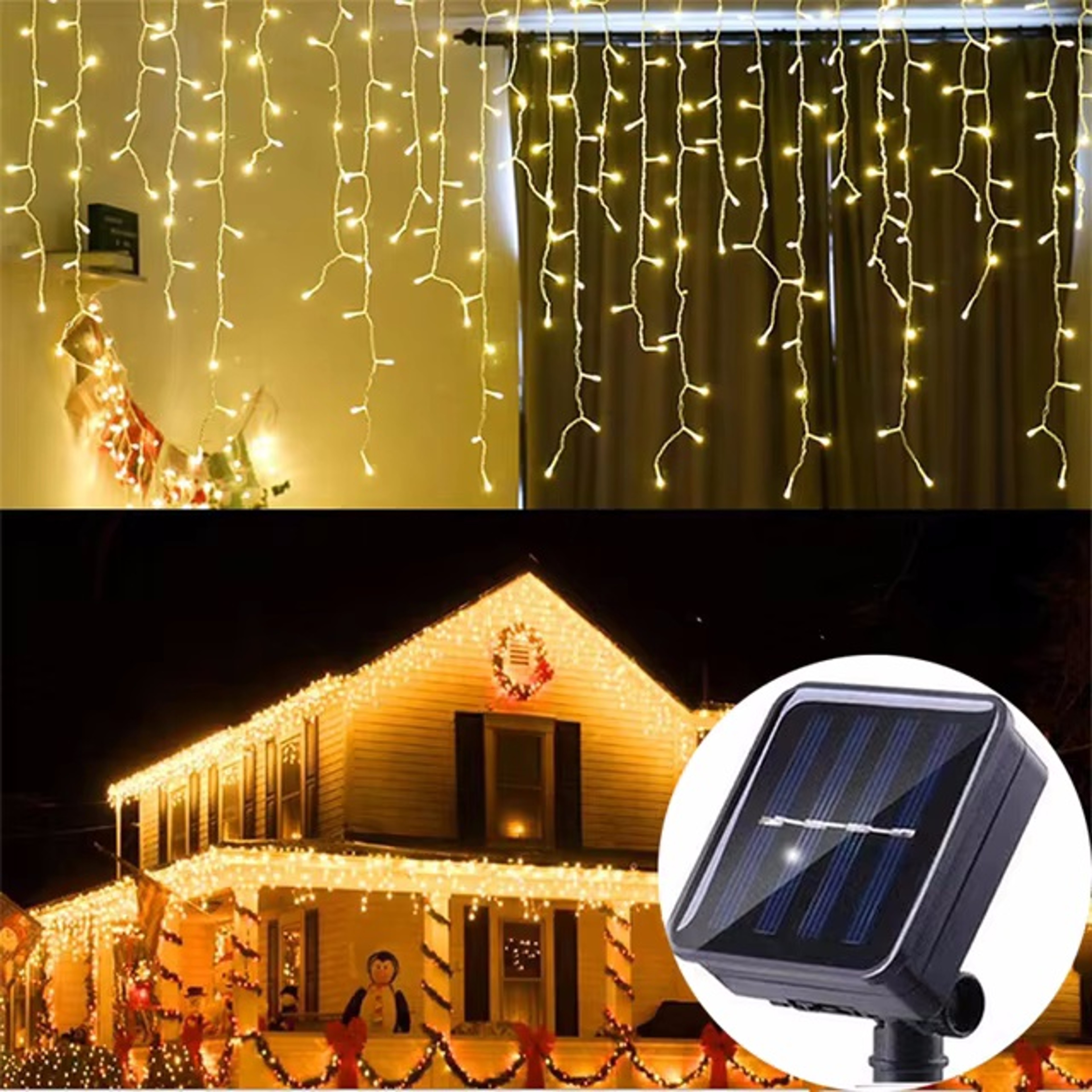 Solar LED String Lights Waterproof Outdoor Garden Fairy Twinkle Lights Christmas Party Decor IP65 W 8