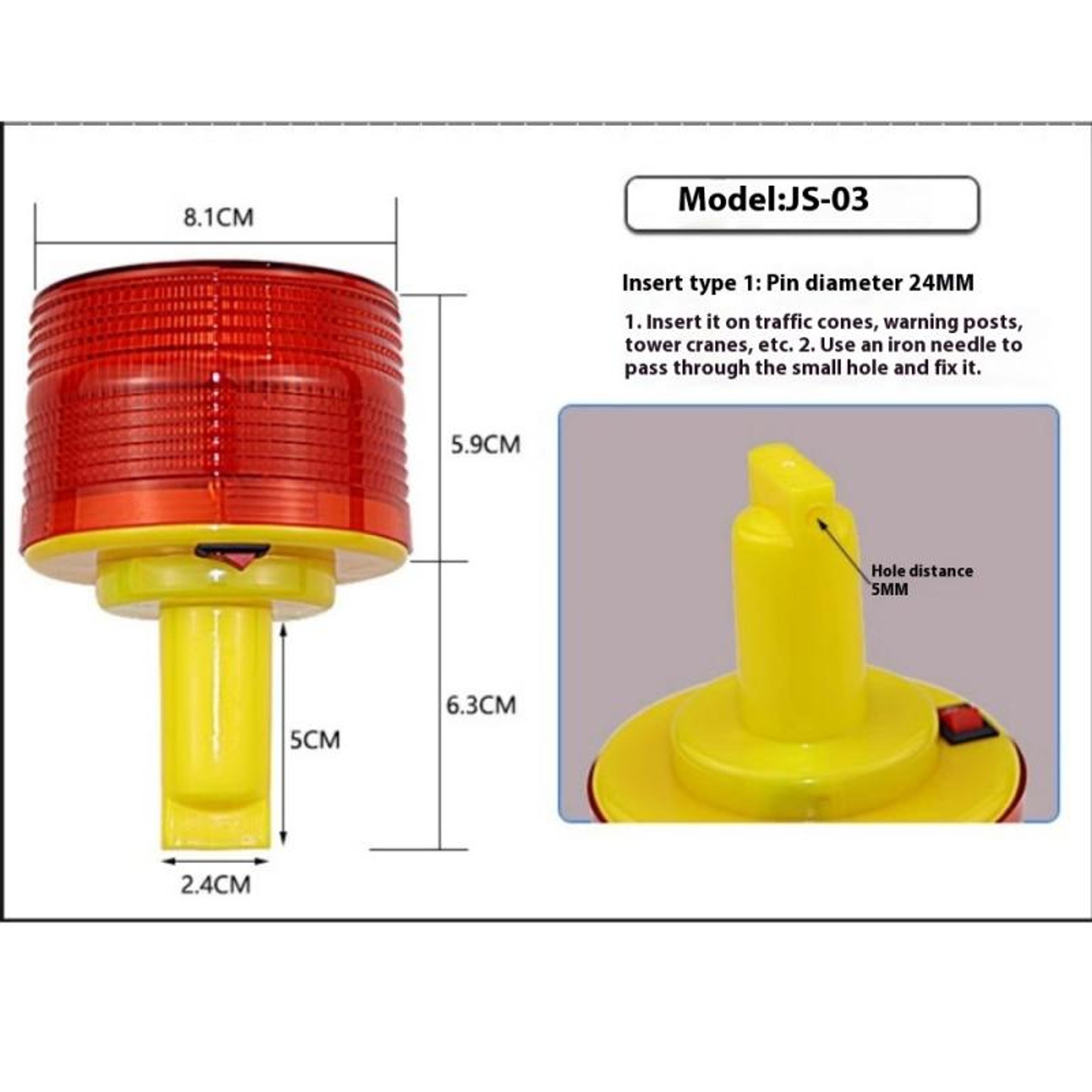 Solar LED Emergency Light Solar Traffic Tower Crane Warning Lamp For Road Construction And Harbor U 8
