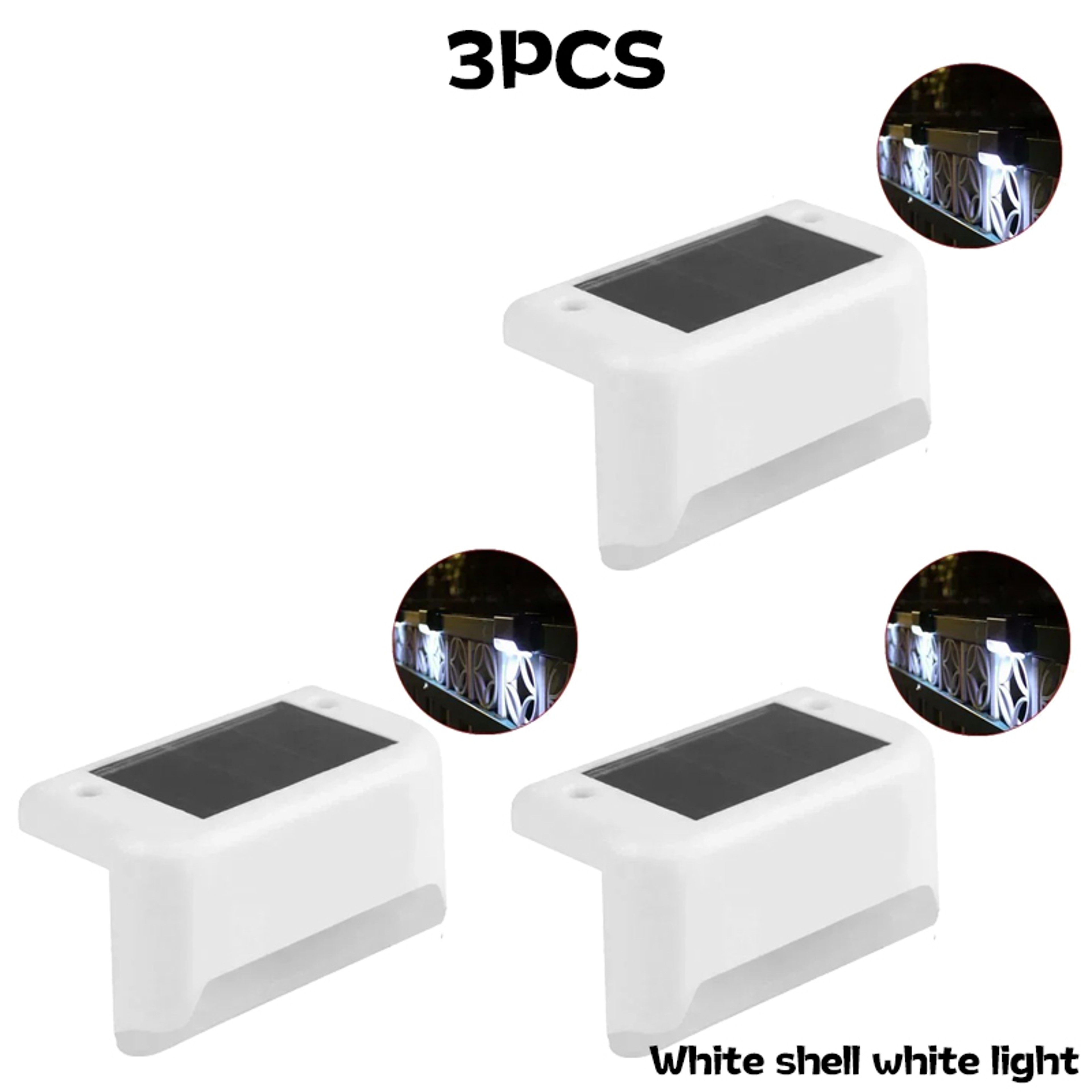 Outdoor Step Lights Solar LED Deck Lights For Stairs Fence Yard Pathway Waterproof 8