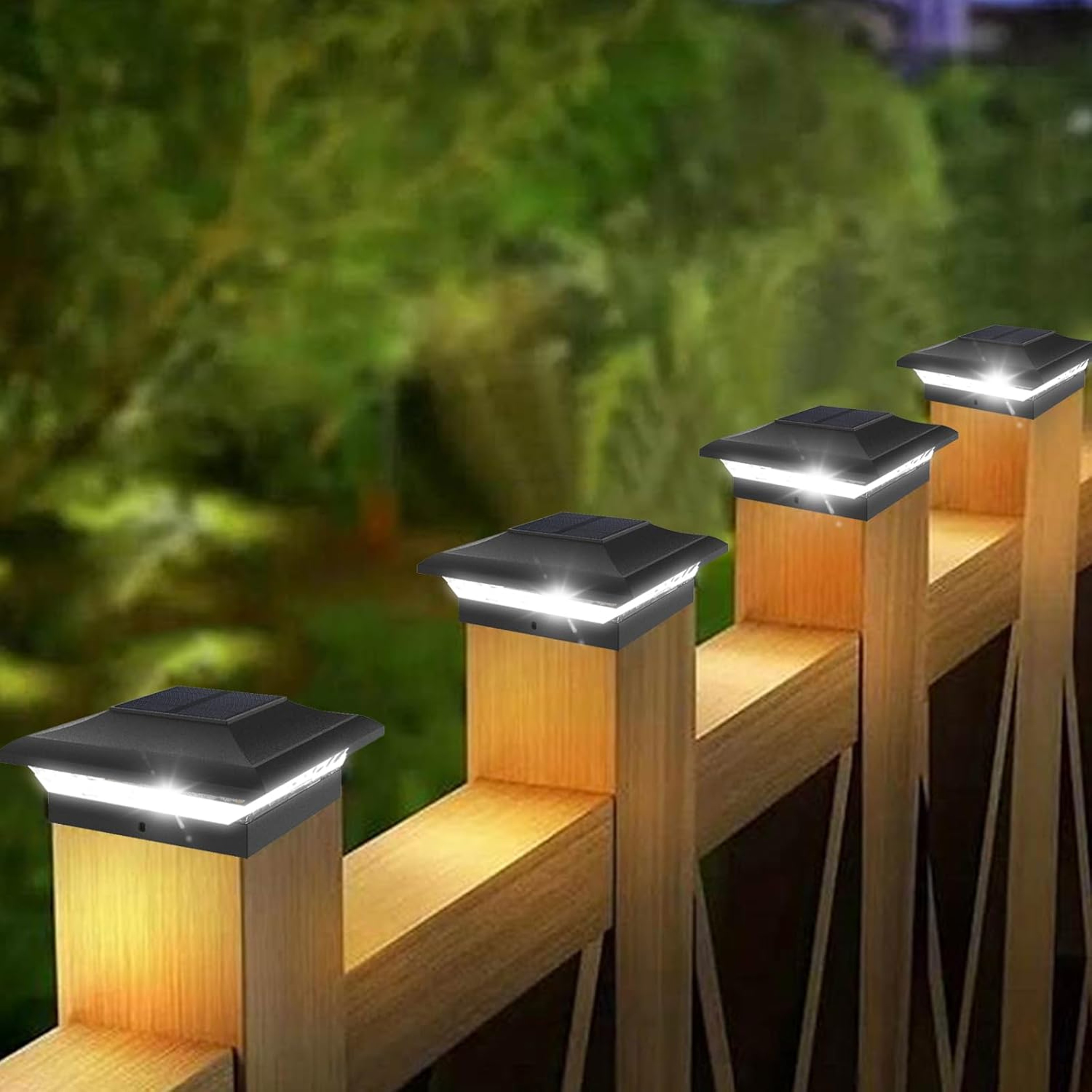 Waterproof Solar Post Lamp, Set for Outdoor Garden Fence, Landscape Pillar Head Light – view 5