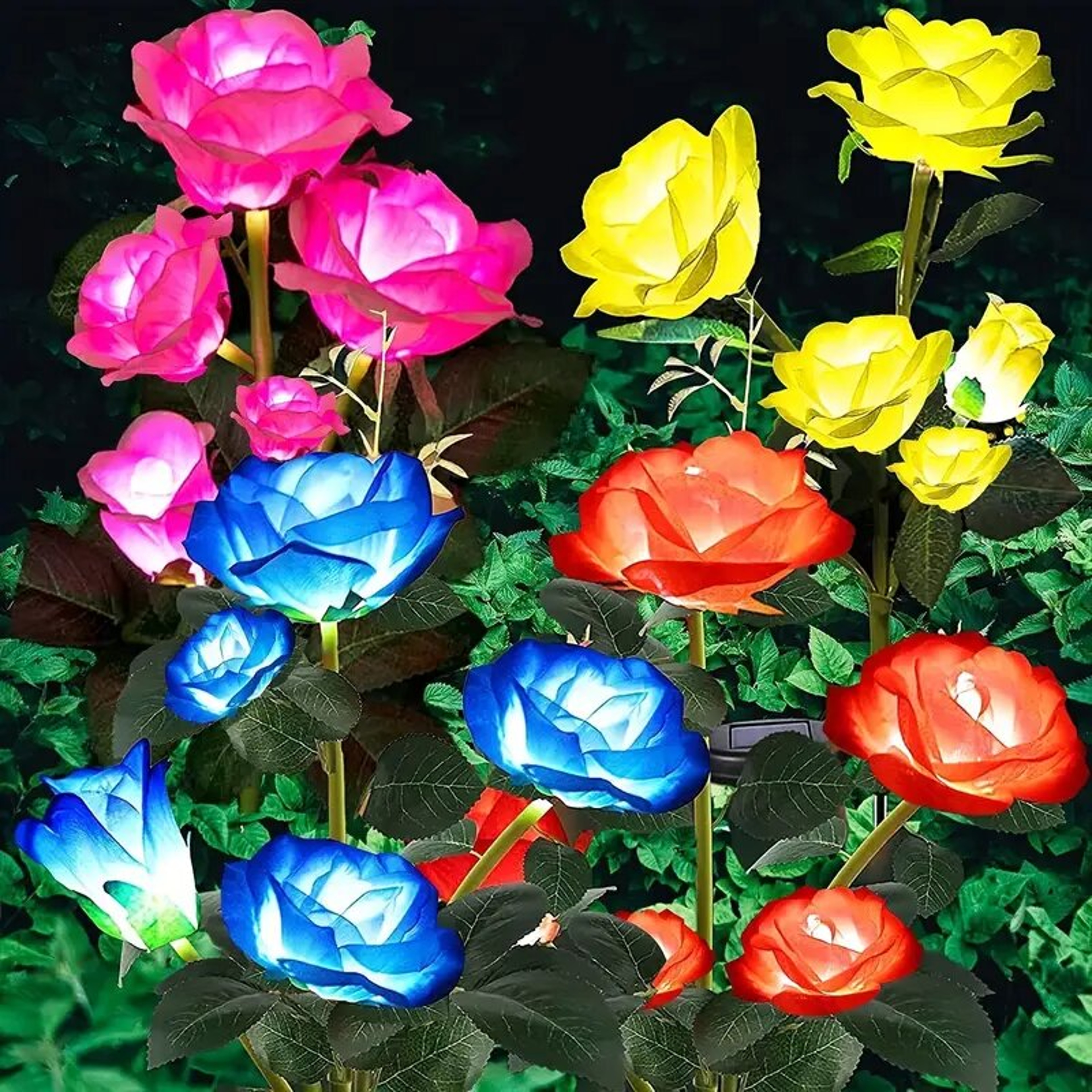 Outdoor Solar Rose LED Light Garden Yard Path Lighting Landscape Decoration Light 0