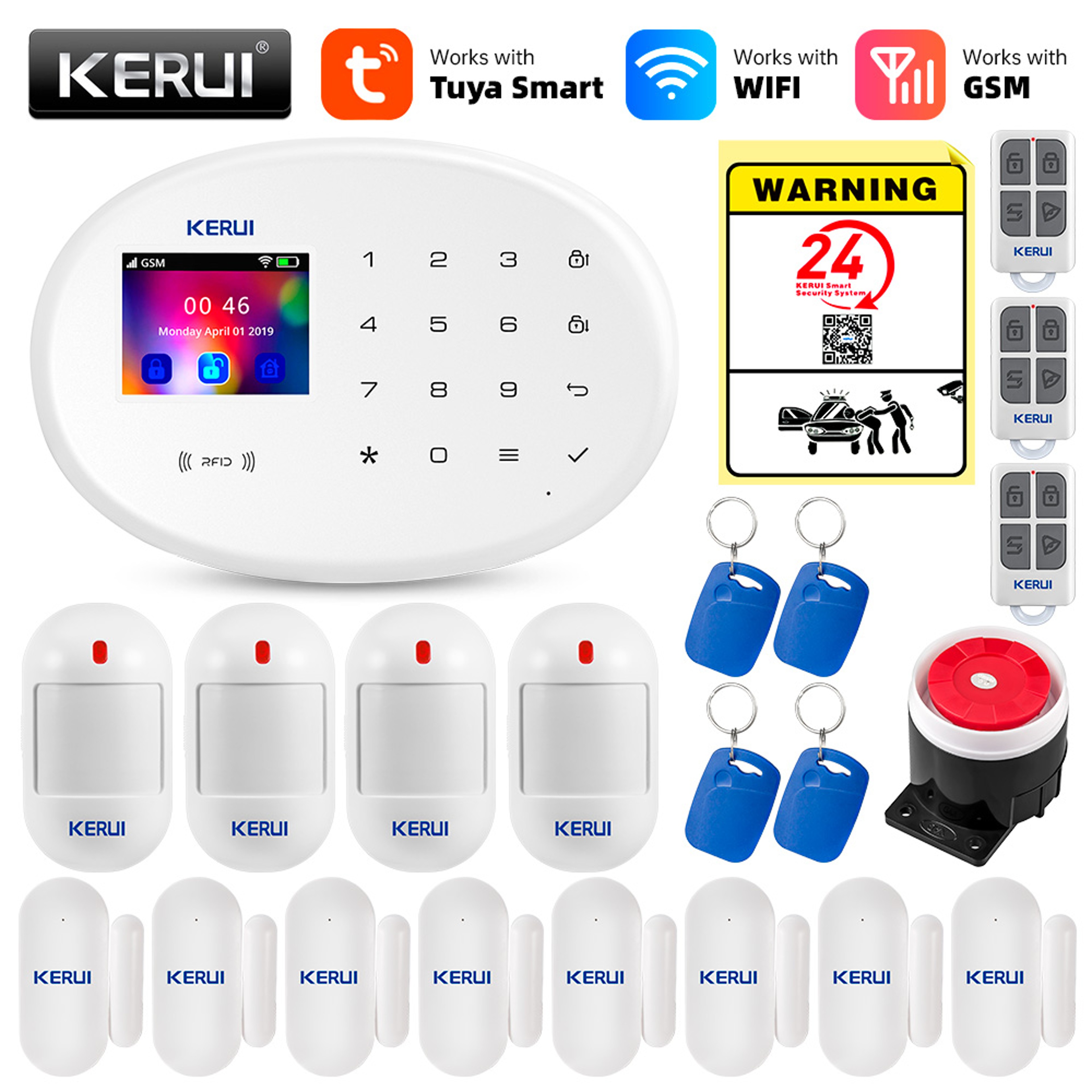 Wireless GSM Alarm System For Home Security 433MHz WiFi Tuya Smart Control Motion Detection Sensor 5