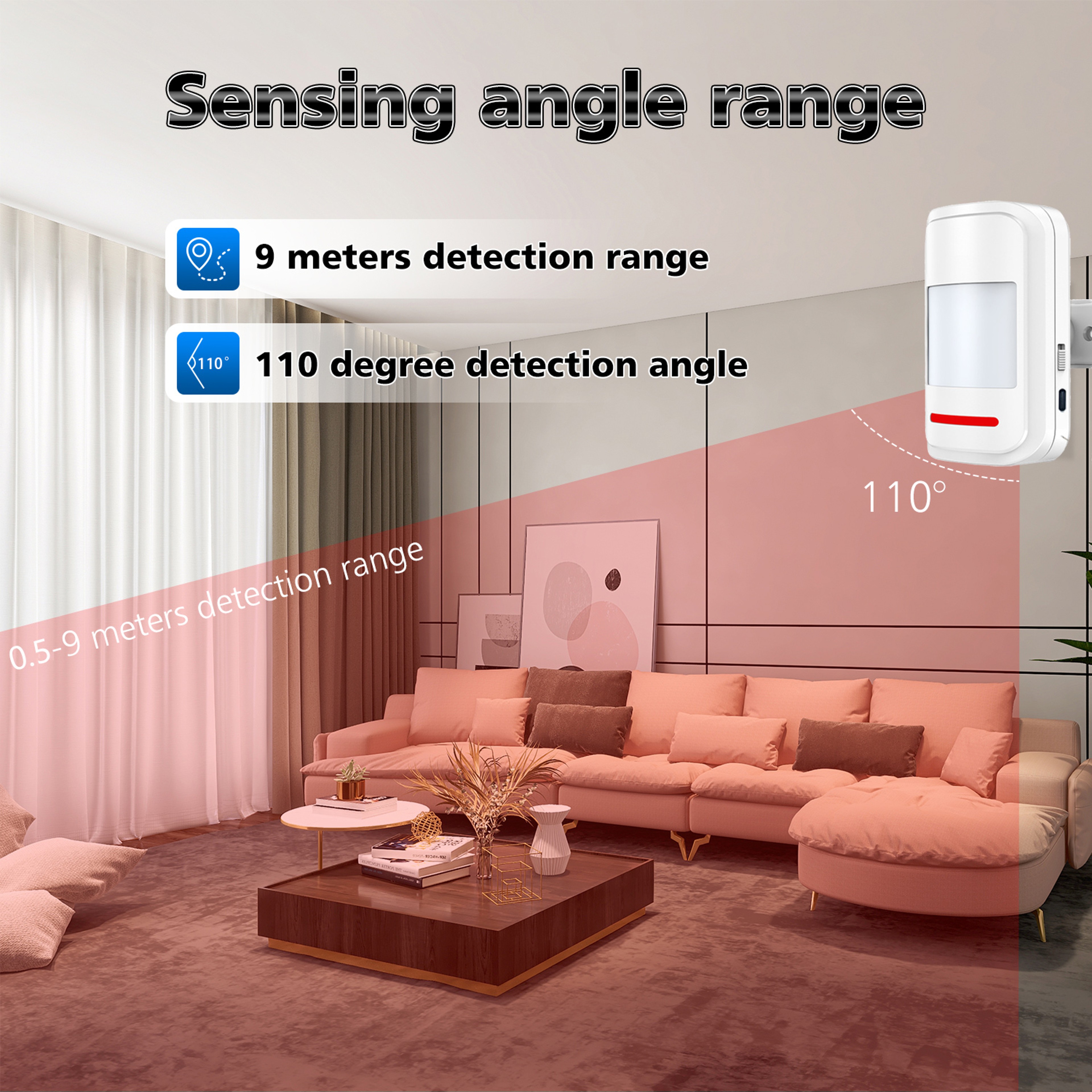 PIR Motion Sensor Infrared Detector Human Body Movement Alarm Modes  Welcome Security Remote Contro