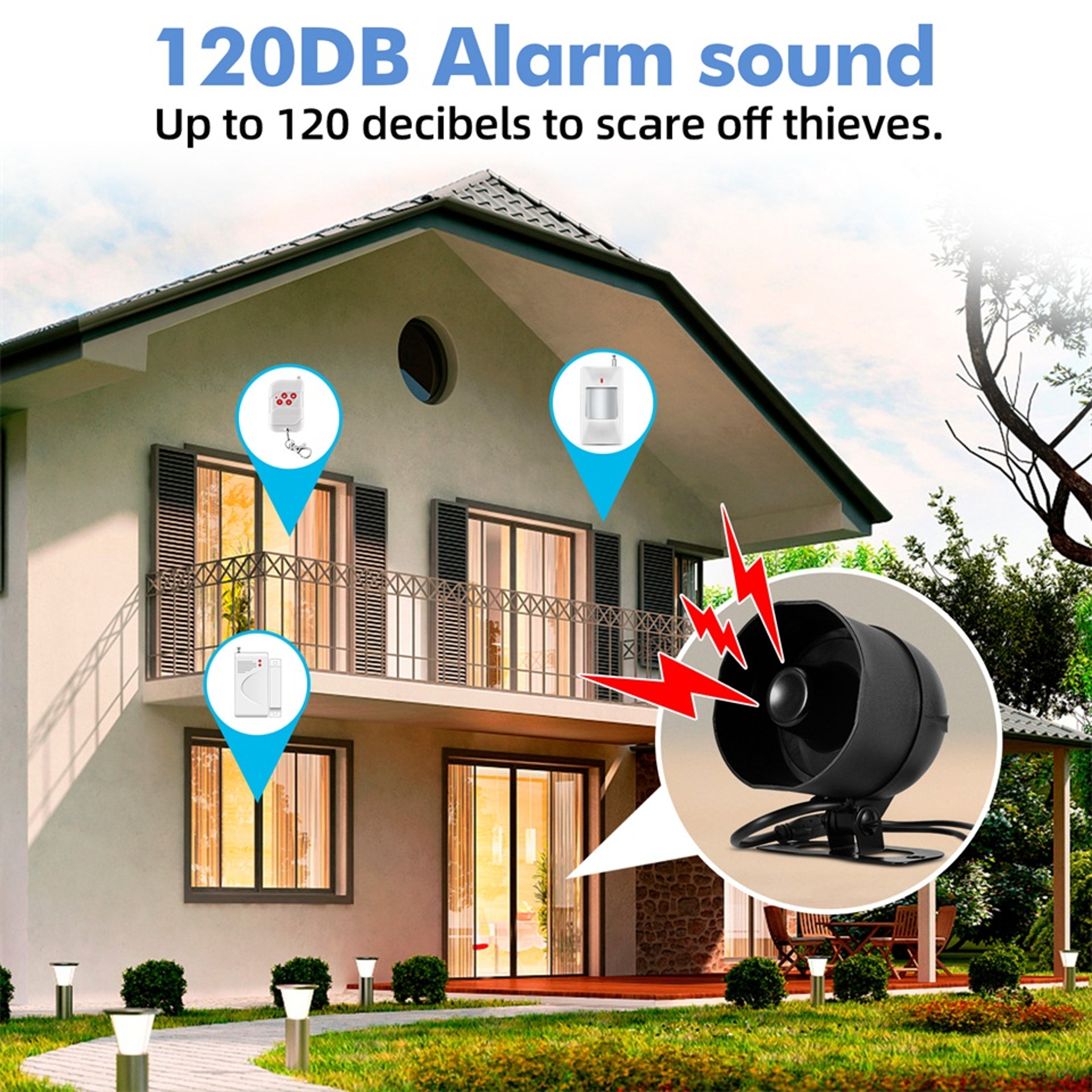 Smart Speaker Alarm Kit Siren Alarm System WiFi Tuya Motion Sensor Door Sensor For Home Security Pr 4