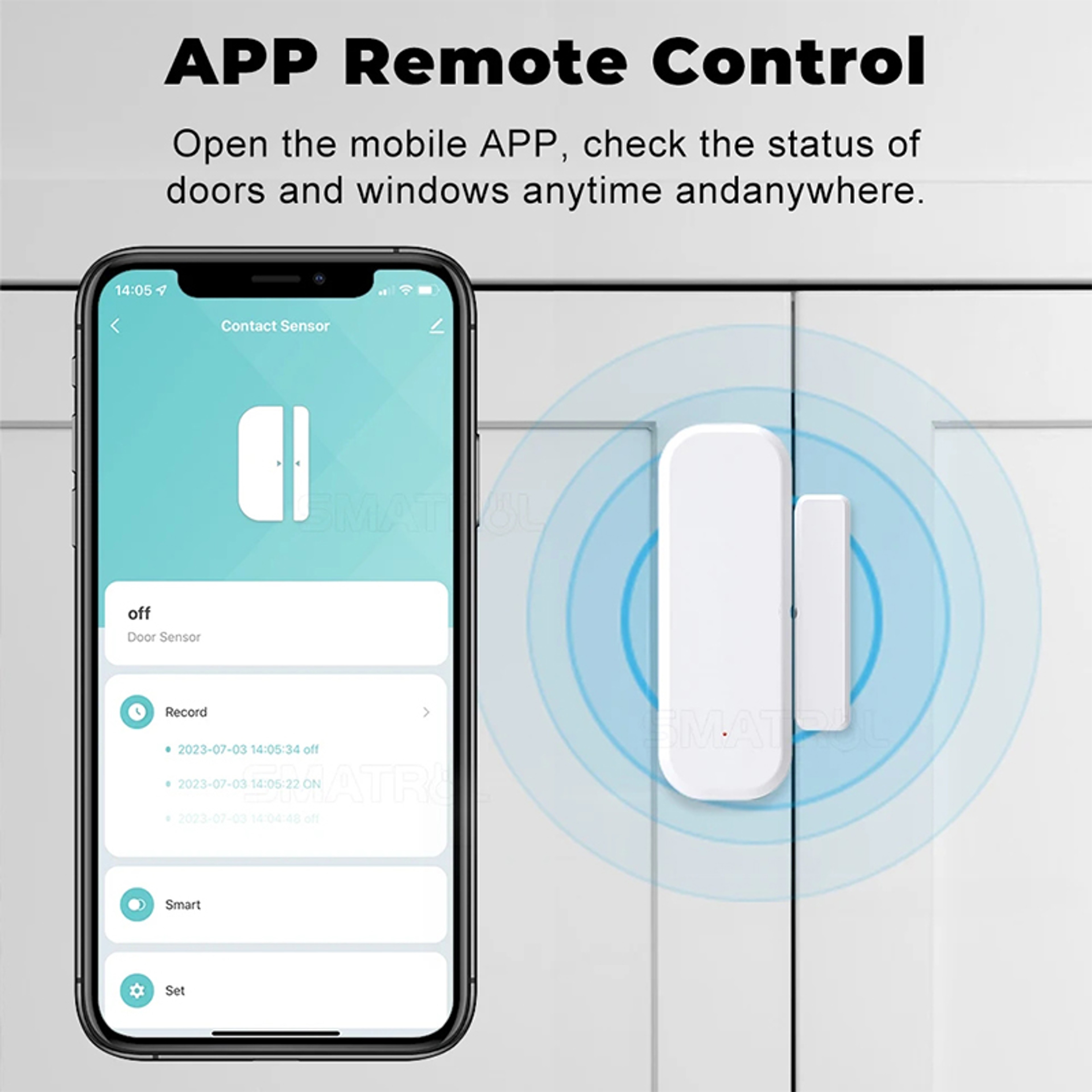 Smart Home Security Protection Alarm System Tuya WiFi Smart Door Window Sensor Door Open Closed Det 5