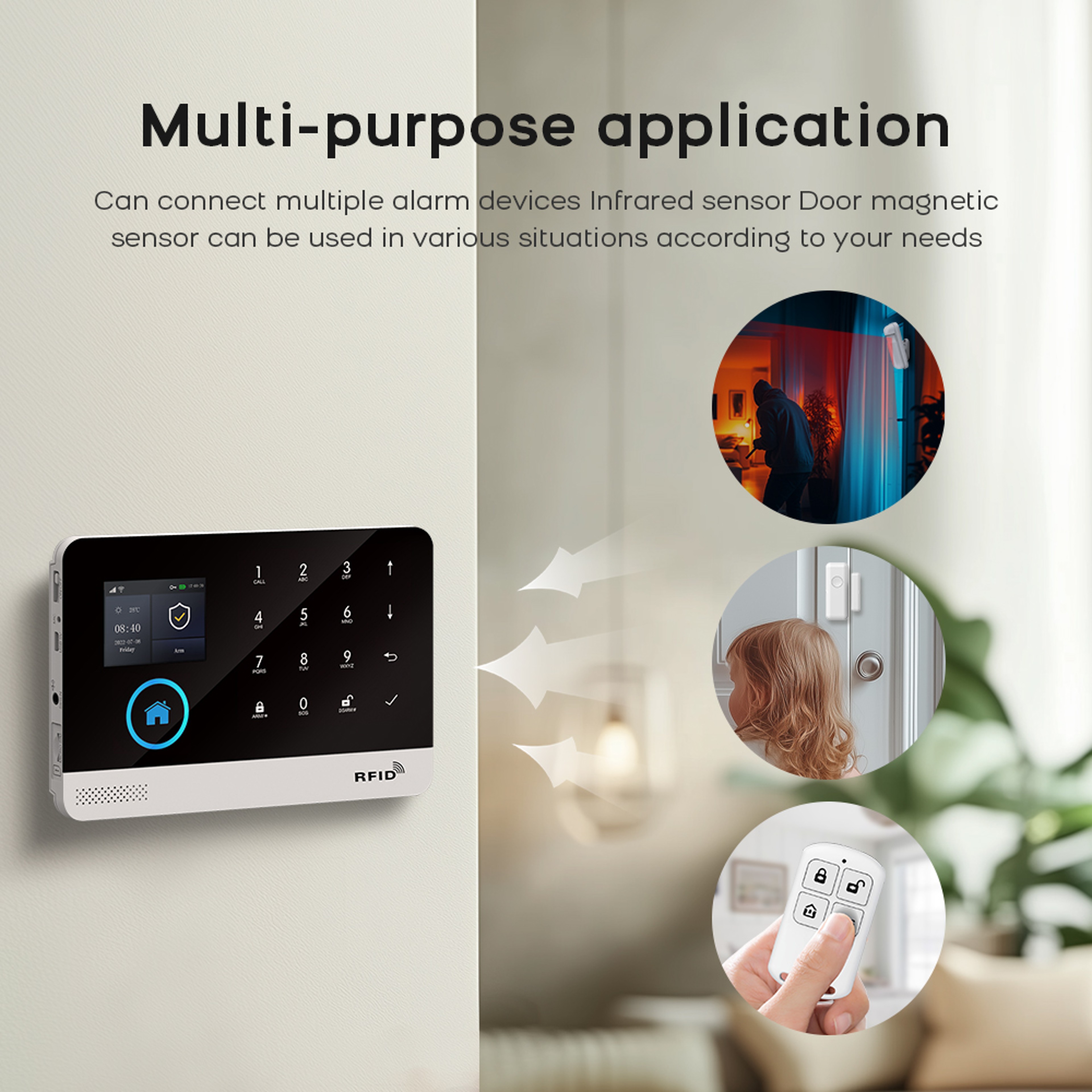 PGST WiFi GSM 2G Tuya Smart Life Home Alarm Security System Kit Alexa Automation Alarm Security Pro
