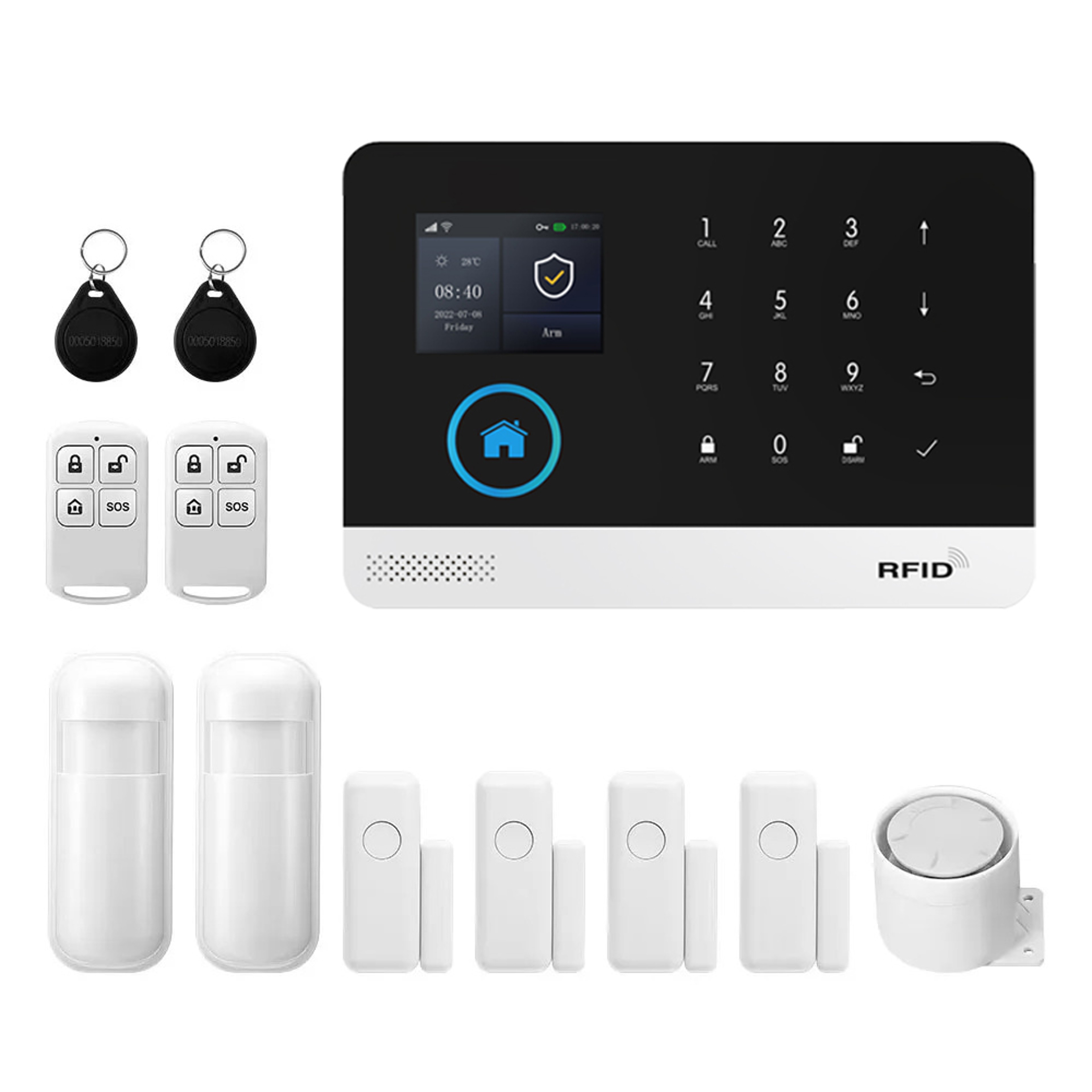 PGST WiFi GSM 2G Tuya Smart Life Home Alarm Security System Kit Alexa Automation Alarm Security Pro