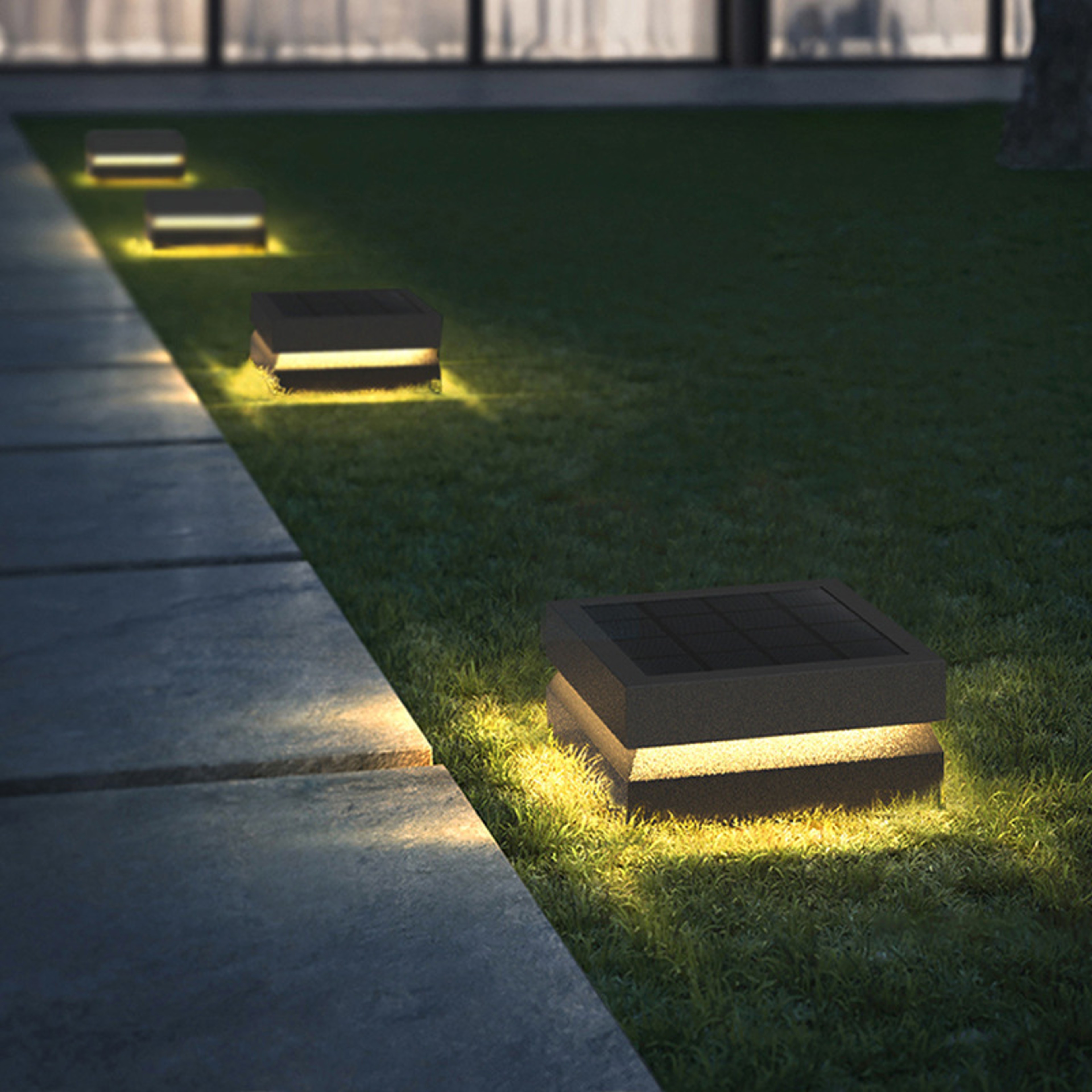 Waterproof Garden LED Lawn Lamp Square Solar Street Light For Outdoor Courtyard Pillar Chapiter Fen 1