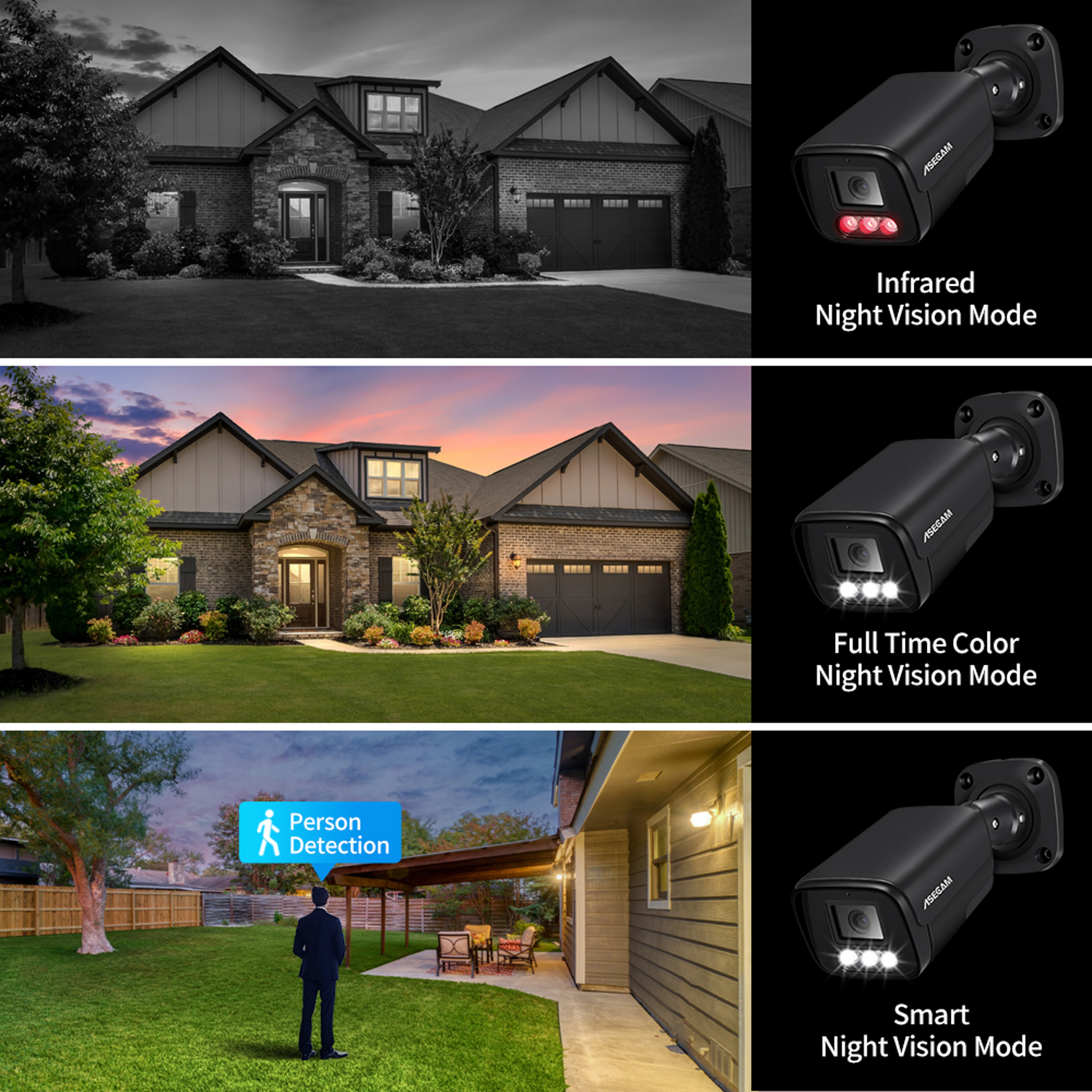 Surveillance Camera Audio  POE  Black Metal Outdoor CCTV Human Detection Outdoor Recording 1