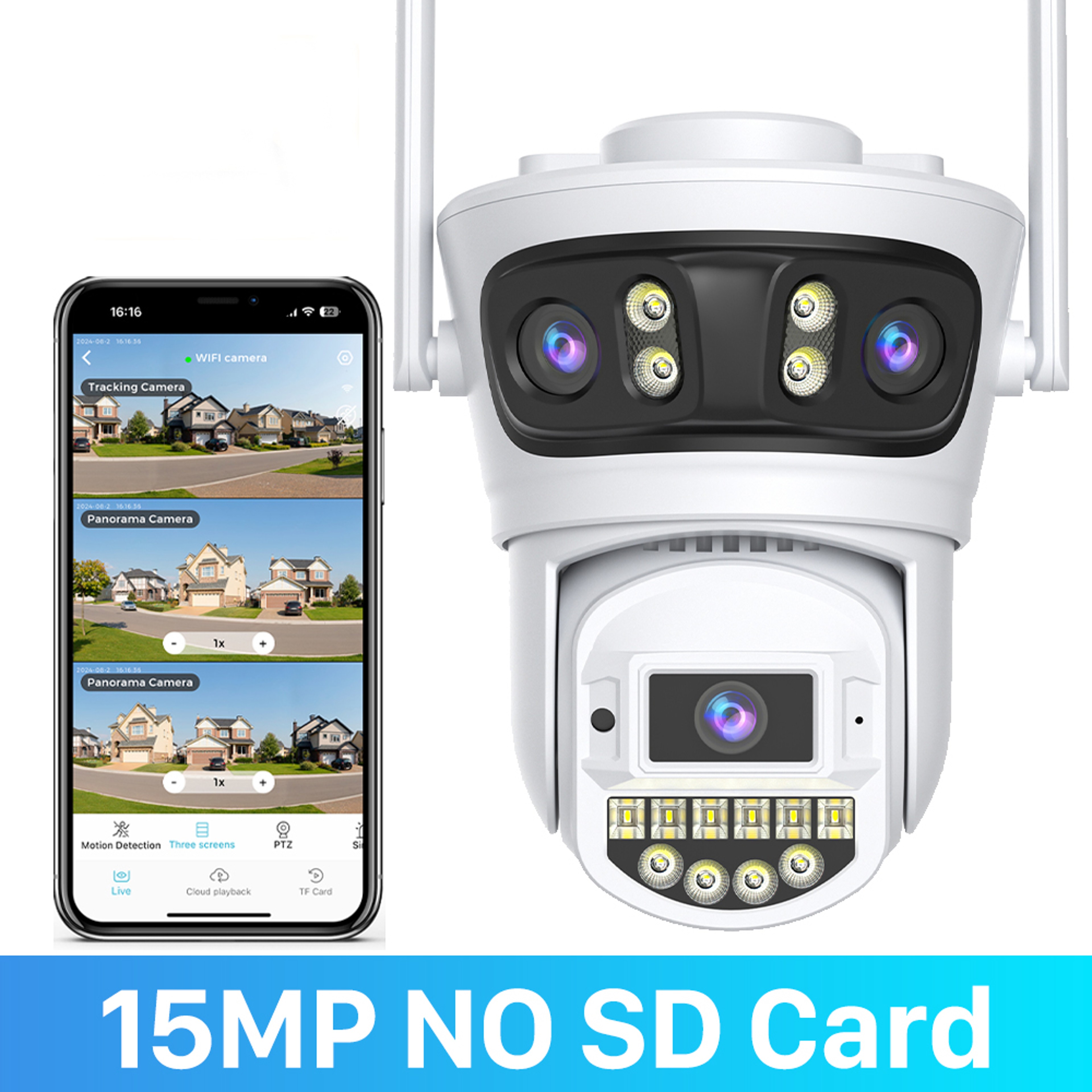 Outdoor Auto Tracking PTZ Camera HZ Wifi 5X Digital Zoom UHD Night Vision 10MP CCTV IP Camera With