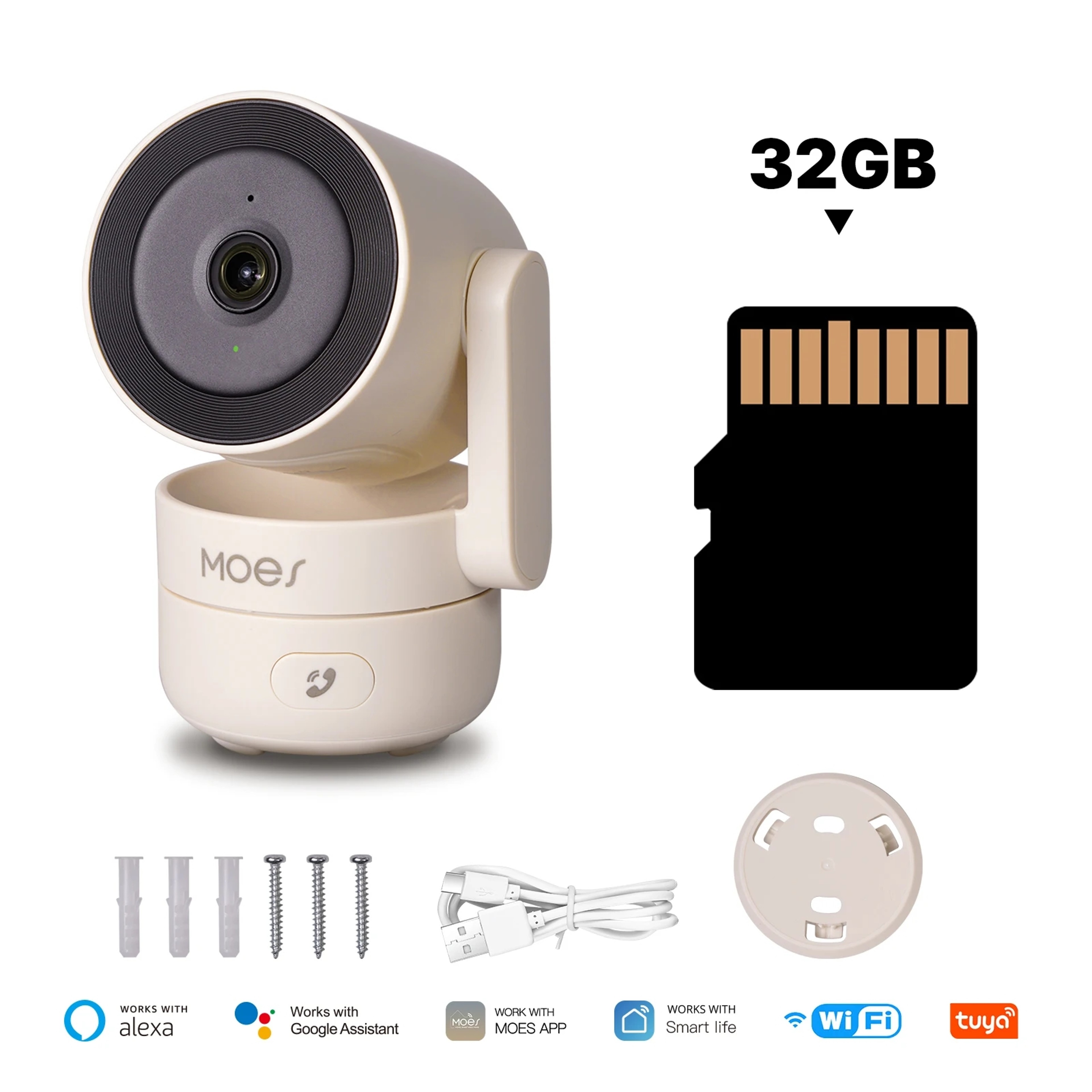 WiFi Indoor PanTilt Smart Security Camera Motion  Sound Detection Infrared Night Vision Panoramic P