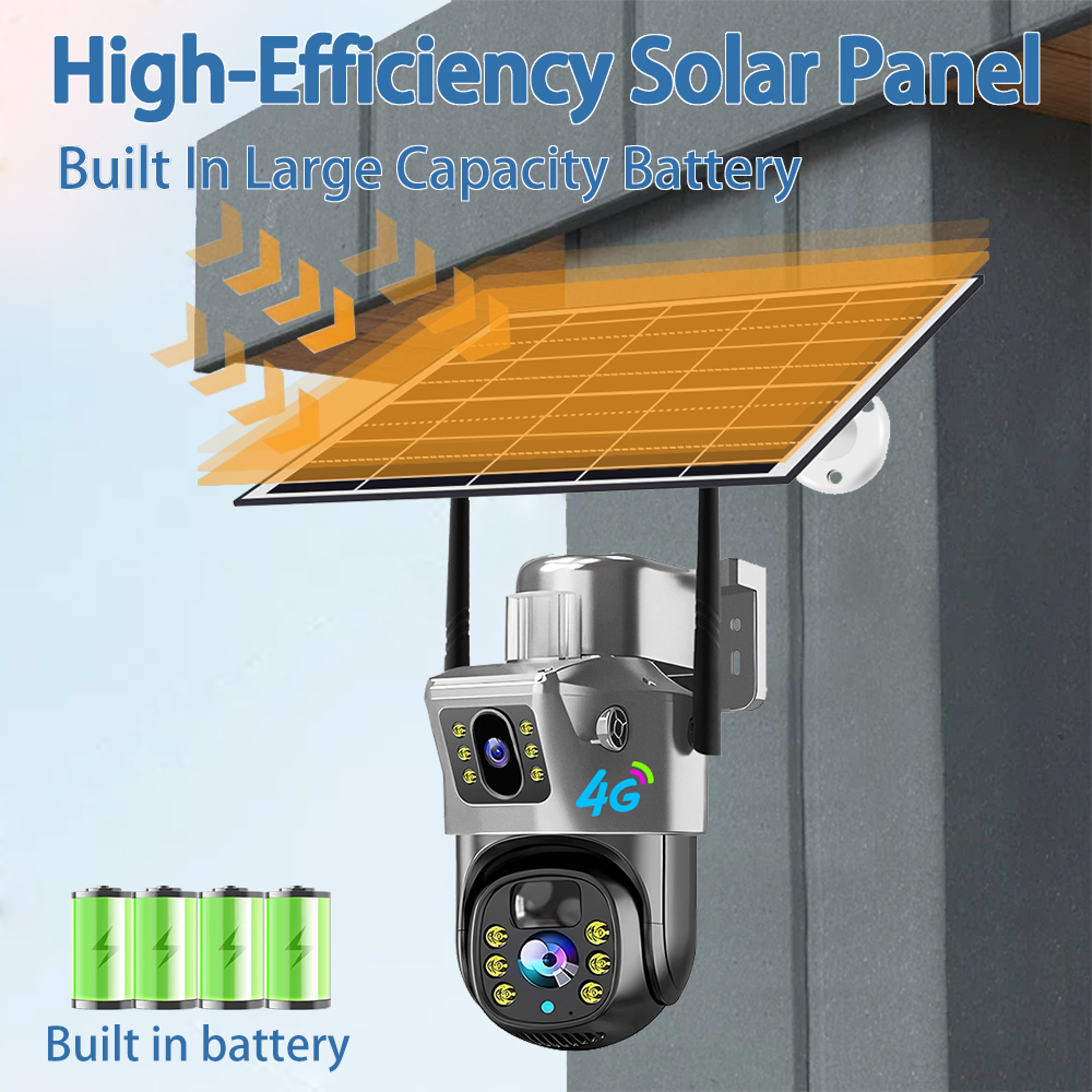 Outdoor Security Camera Dual Lens Auto Tracking 6K Night Vision PIR CCTV Protection For Safety 4