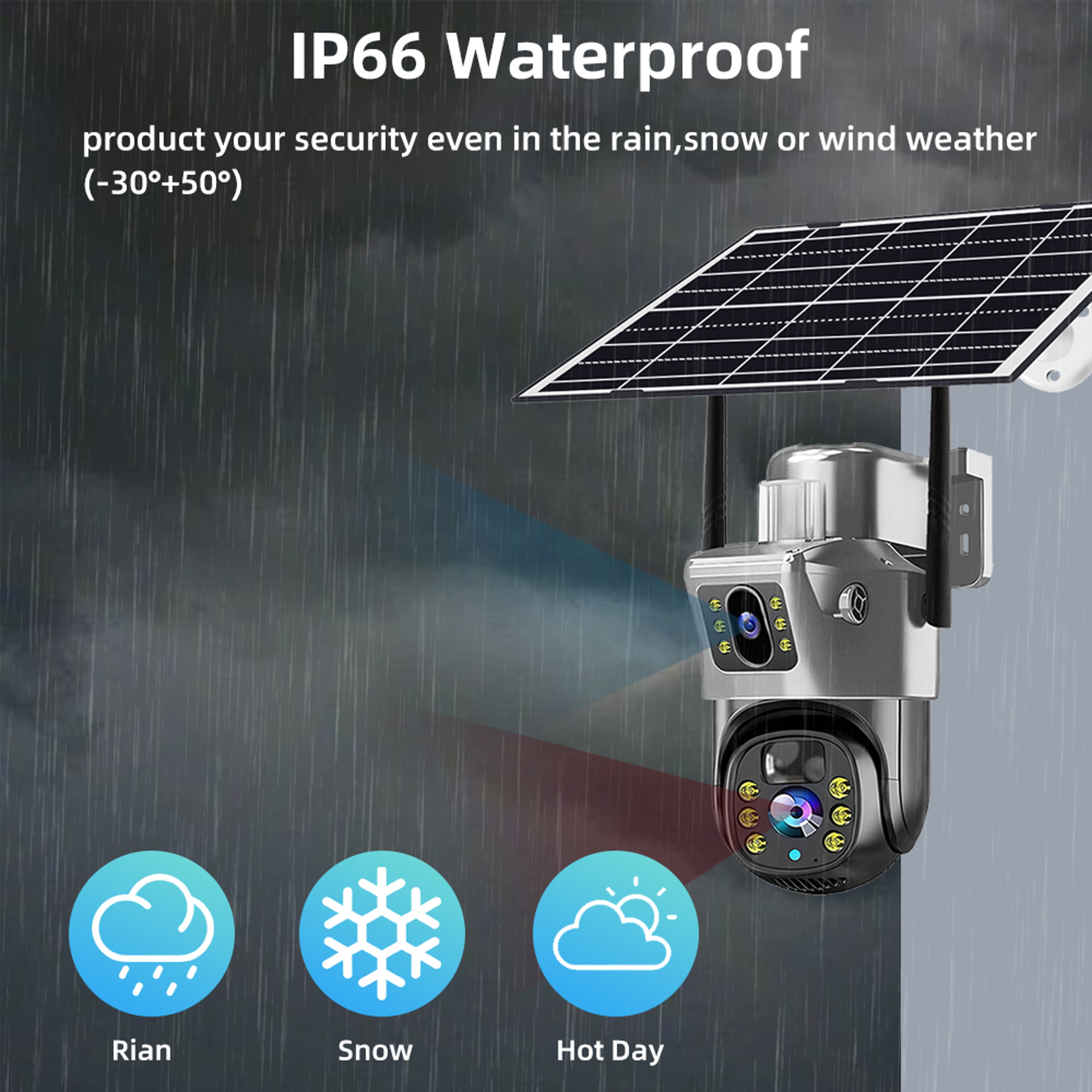 Outdoor Security Camera Dual Lens Auto Tracking 6K Night Vision PIR CCTV Protection For Safety 5