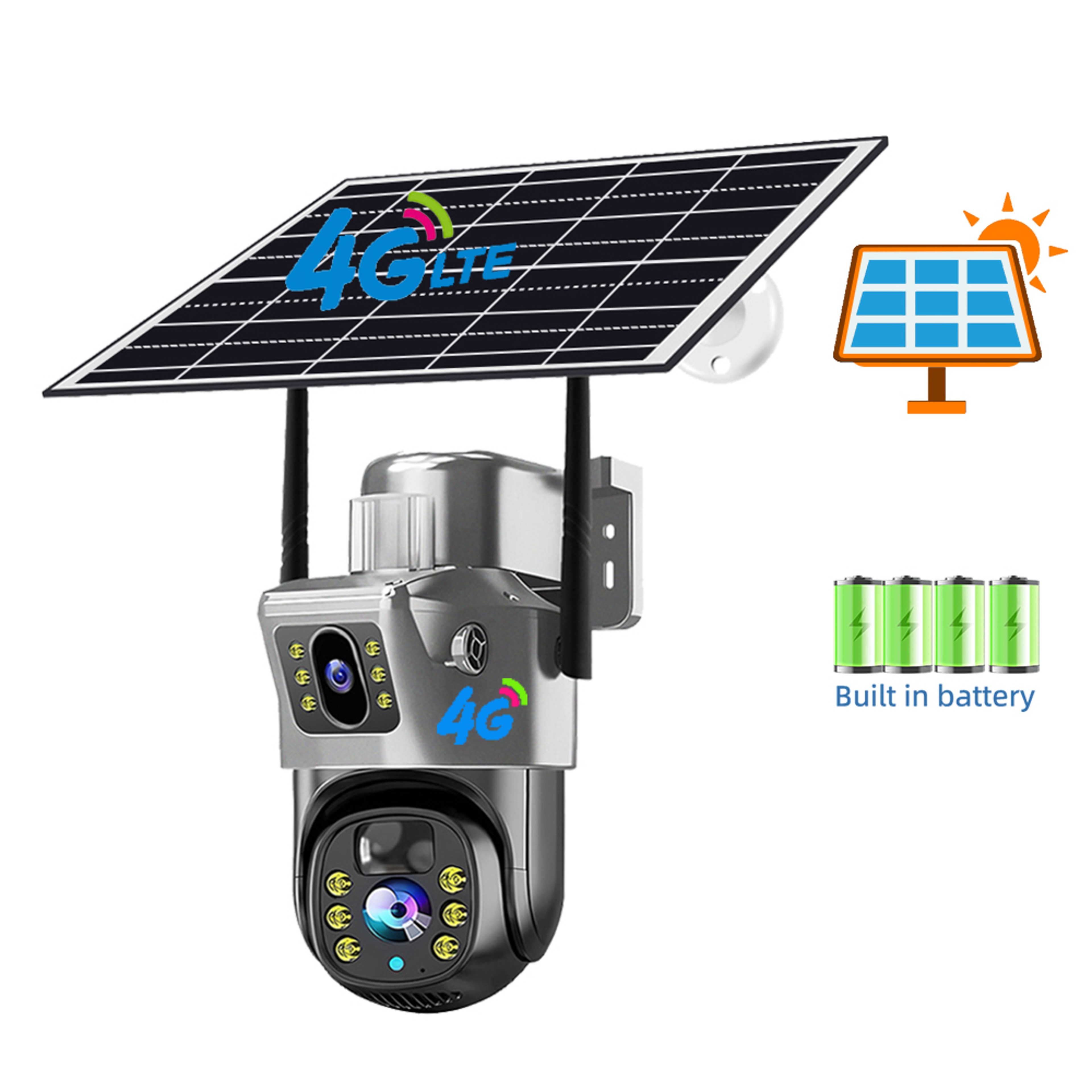 Outdoor Security Camera Dual Lens Auto Tracking 6K Night Vision PIR CCTV Protection For Safety 7