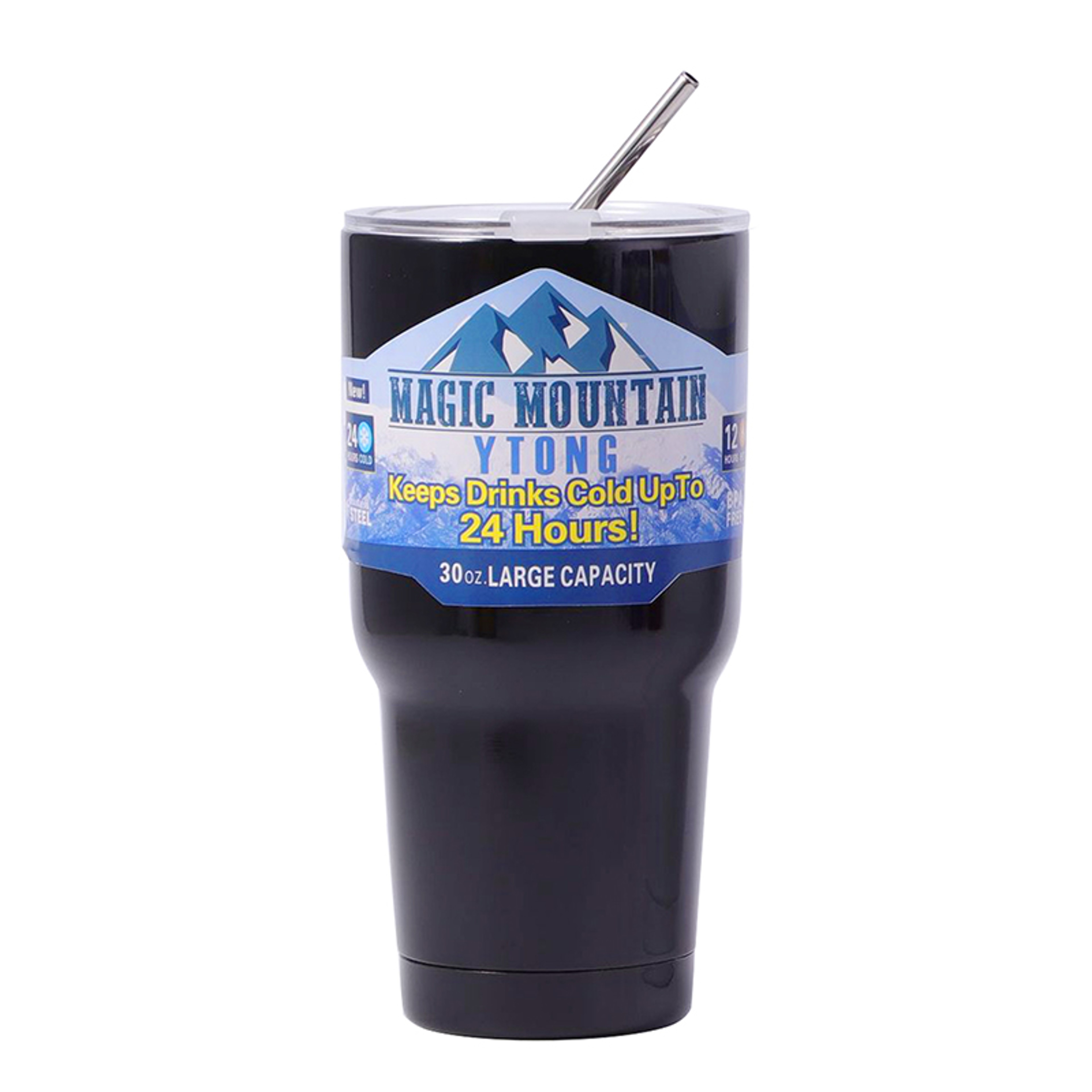 Thermos Cup With Straw Magic Stainless Steel Freeze Insulated Bottle Car Travel Mountain Cup 3