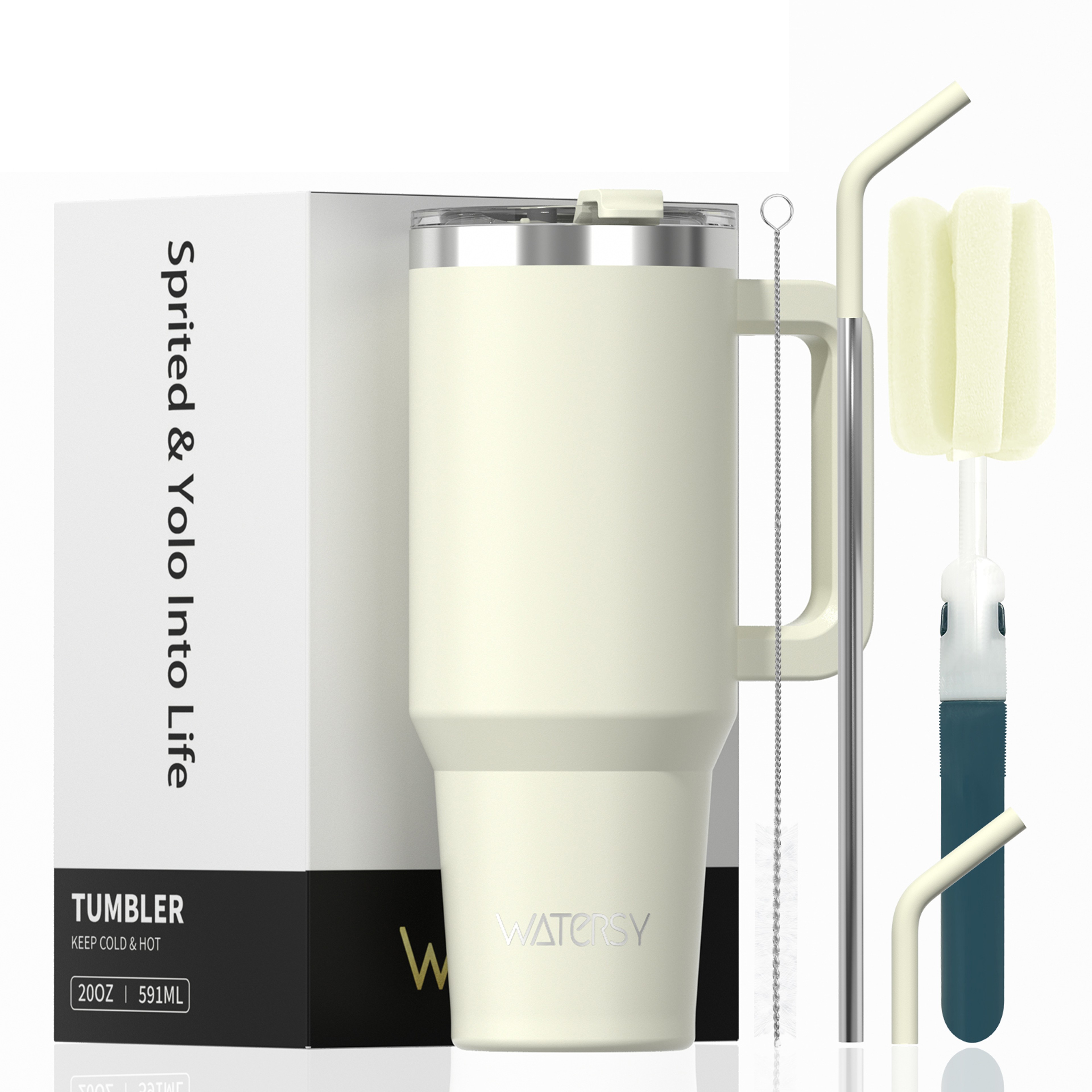 Stainless Steel Insulated Cup, Thermal Tumbler with Handle and Straw, Leak-Proof Mug for Hot and Cold Drinks – view 9