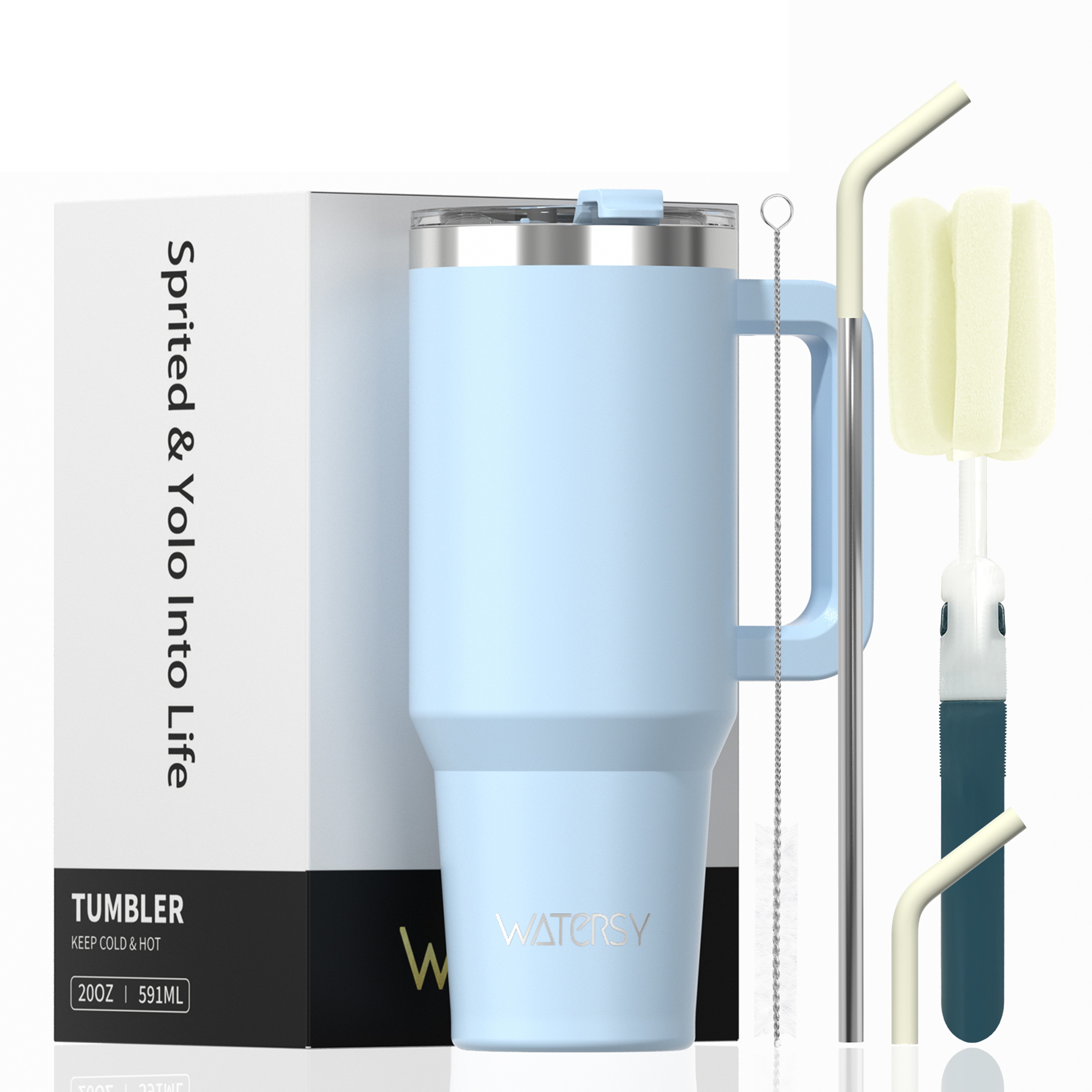 Stainless Steel Insulated Cup, Thermal Tumbler with Handle and Straw, Leak-Proof Mug for Hot and Cold Drinks – view 10