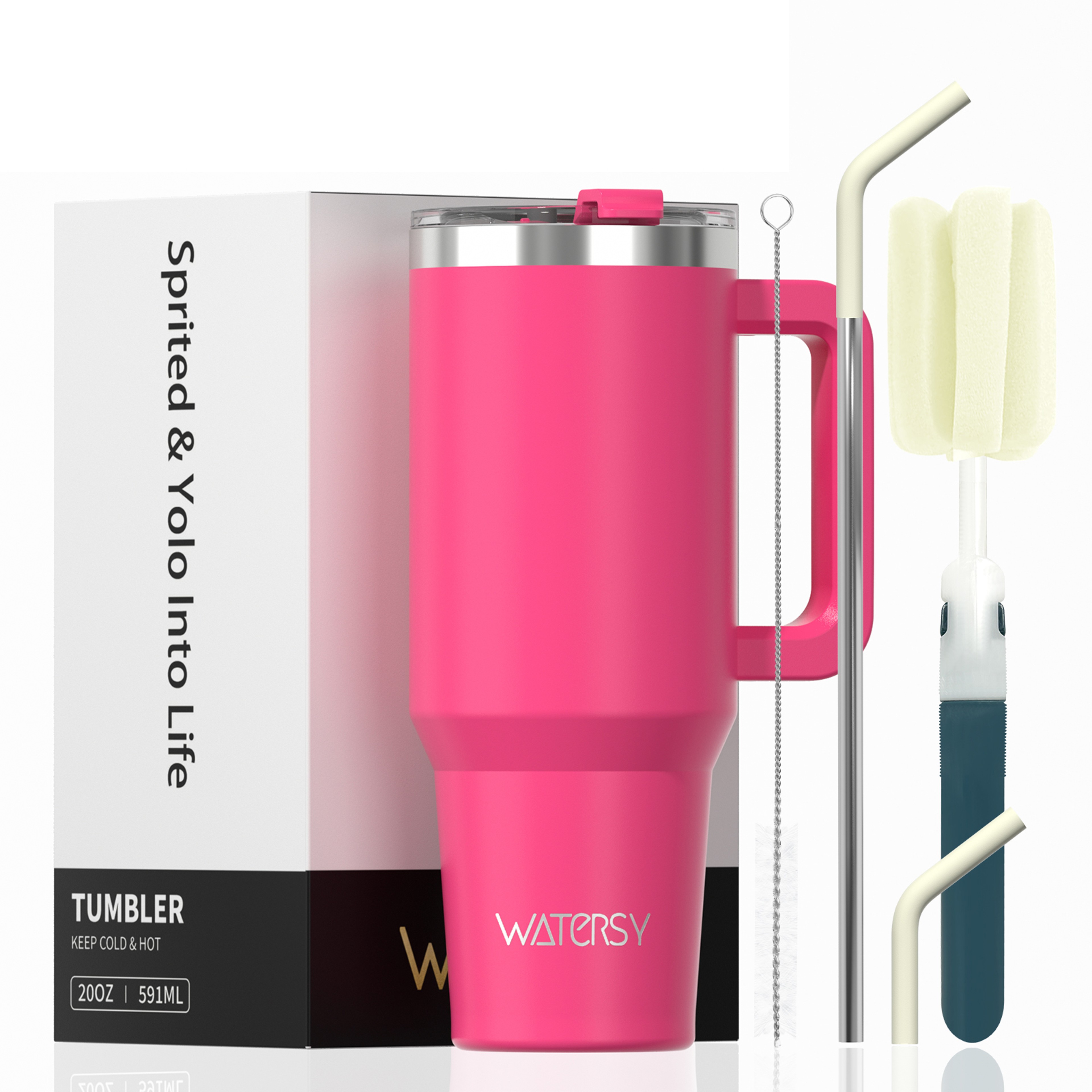 Stainless Steel Insulated Cup, Thermal Tumbler with Handle and Straw, Leak-Proof Mug for Hot and Cold Drinks – view 11