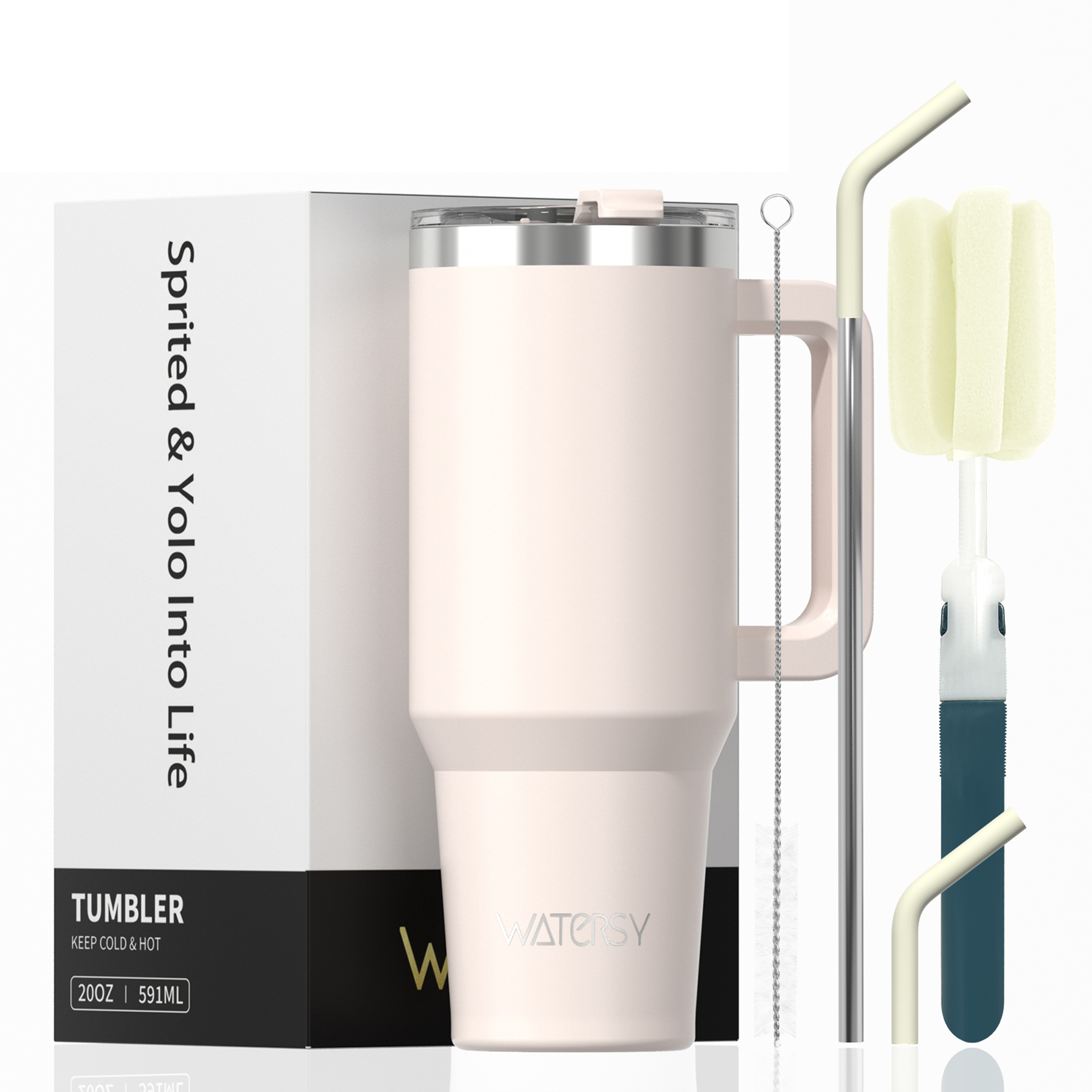 Stainless Steel Insulated Cup, Thermal Tumbler with Handle and Straw, Leak-Proof Mug for Hot and Cold Drinks – view 13