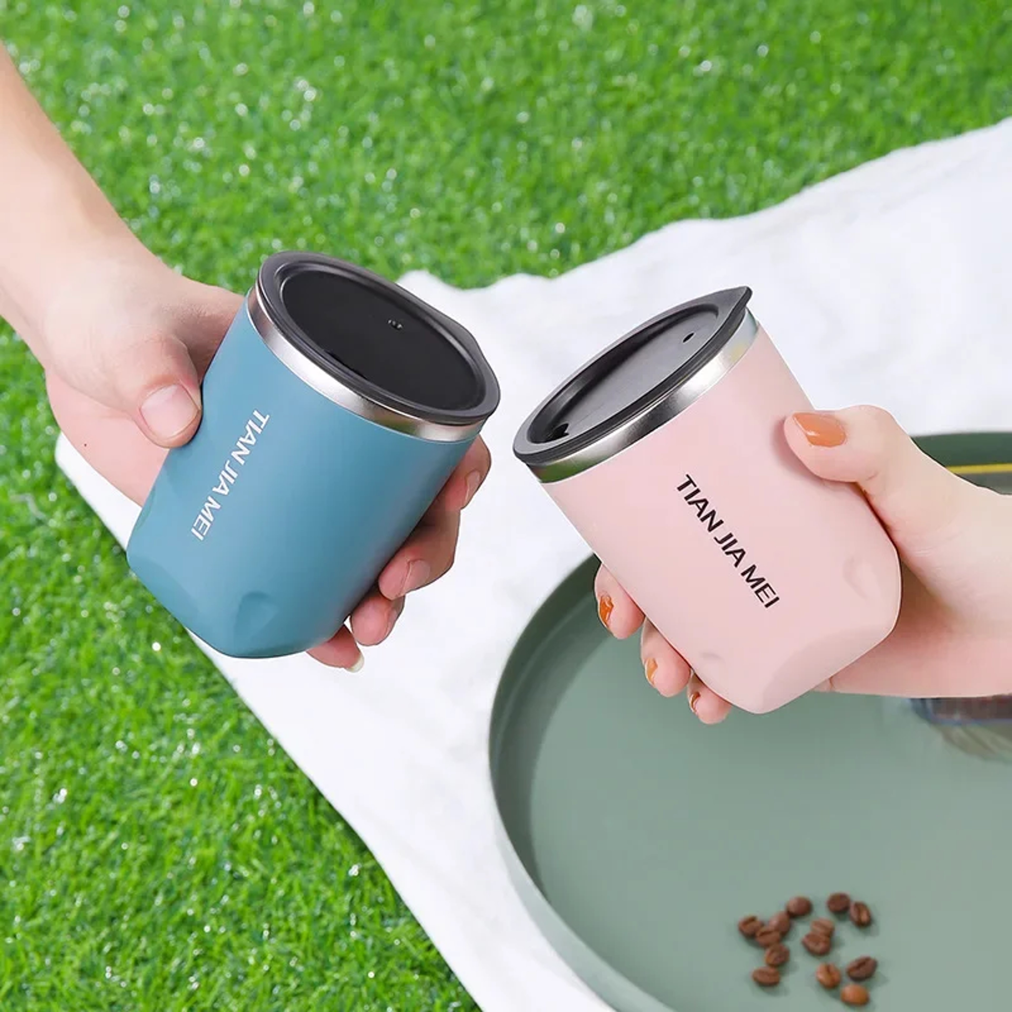 Thermos Cup Exquisite Portable Cup Stainless Steel Simple Water Cup Office Home Milk Coffee Cup For