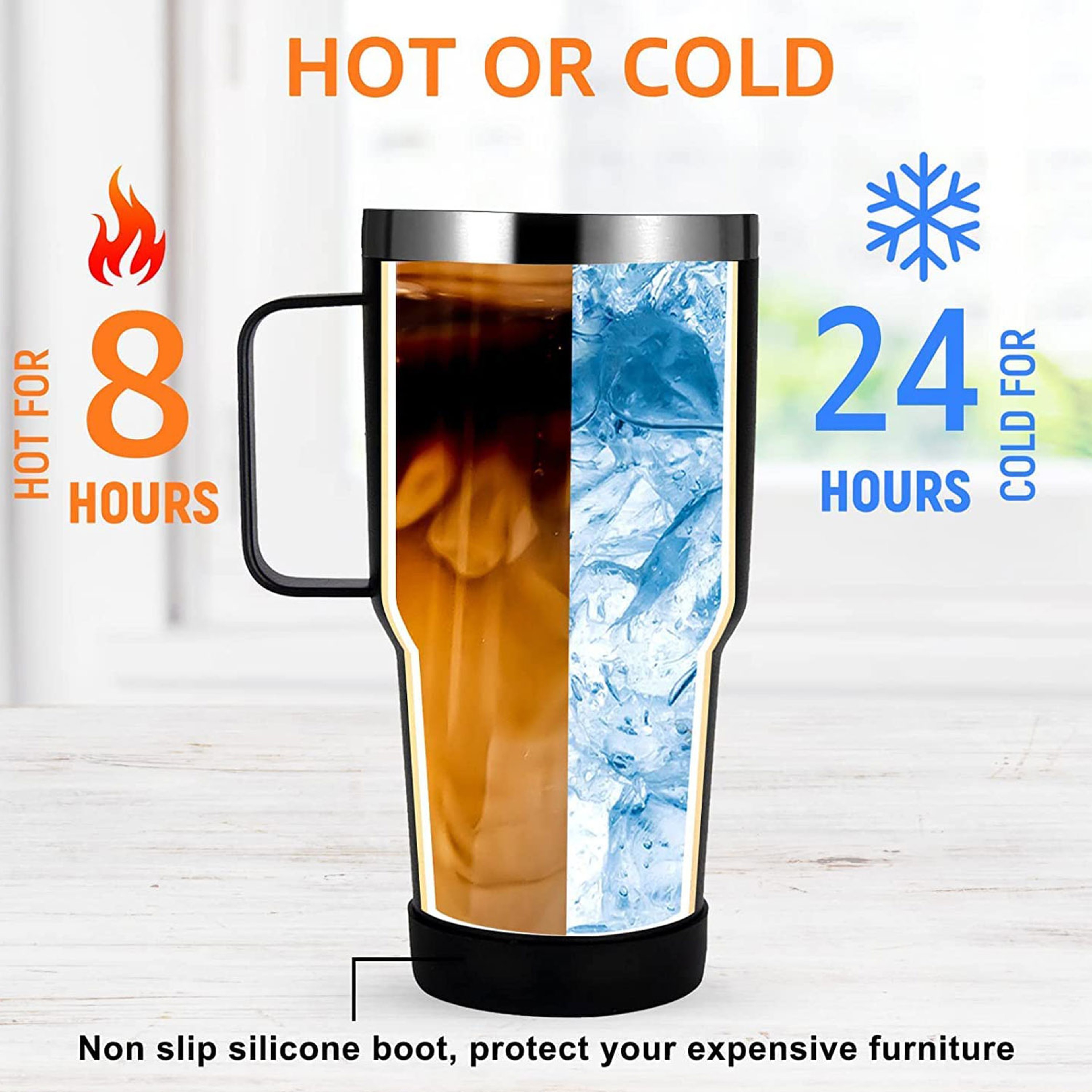 Metal Stainless Steel Insulated Tumbler Large Thermal Mug With Handle Vacuum Straw Cup For Hot And  7