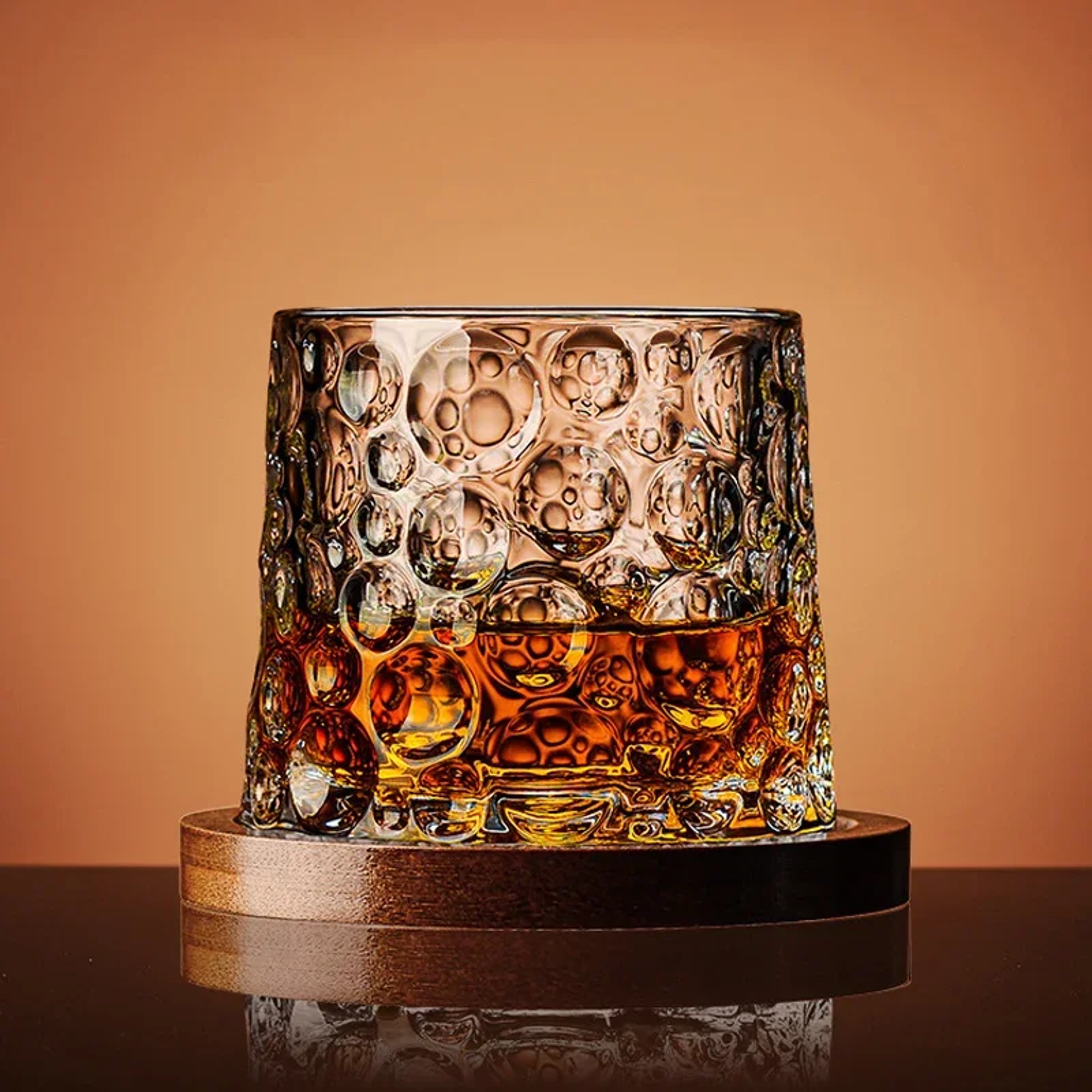 Tumbler Whiskey Glass with Base Crystal Whiskey Glasses Rotating Spinning Wine Brandy Glass Cup Drinkware for Bar Home – view 2